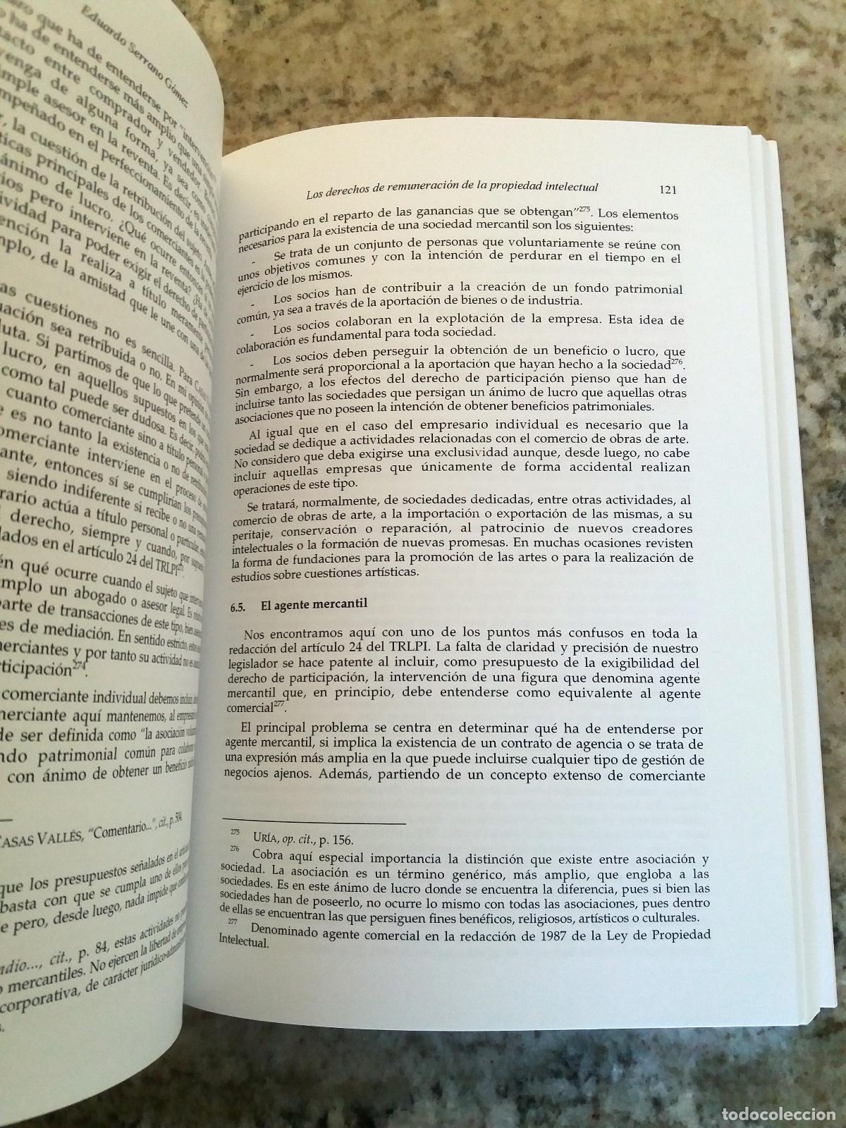 Libros: Eduardo Serrano G&oacute;mez - LOS DERECHOS DE REMUNERACI&Oacute;N DE LA PROPIEDAD INTELECTUAL - Foto 2