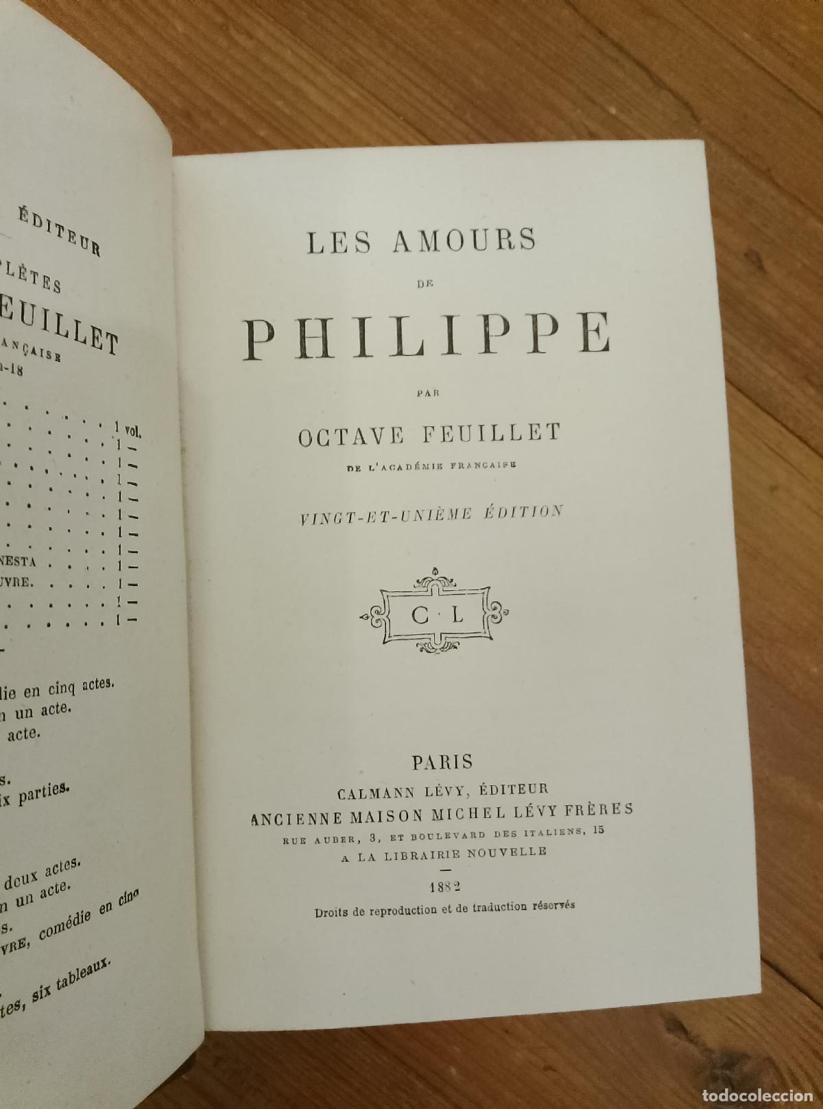 Libros: Octave Feuillet - LES AMOURS DE PHILIPPE - Foto 1