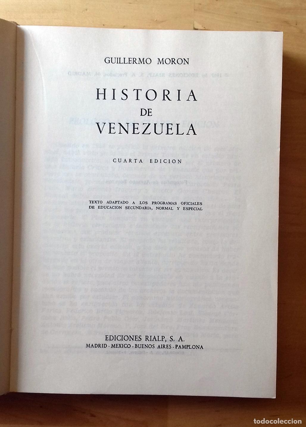 Libros: Guillermo Mor&oacute;n - HISTORIA DE VENEZUELA - Foto 3