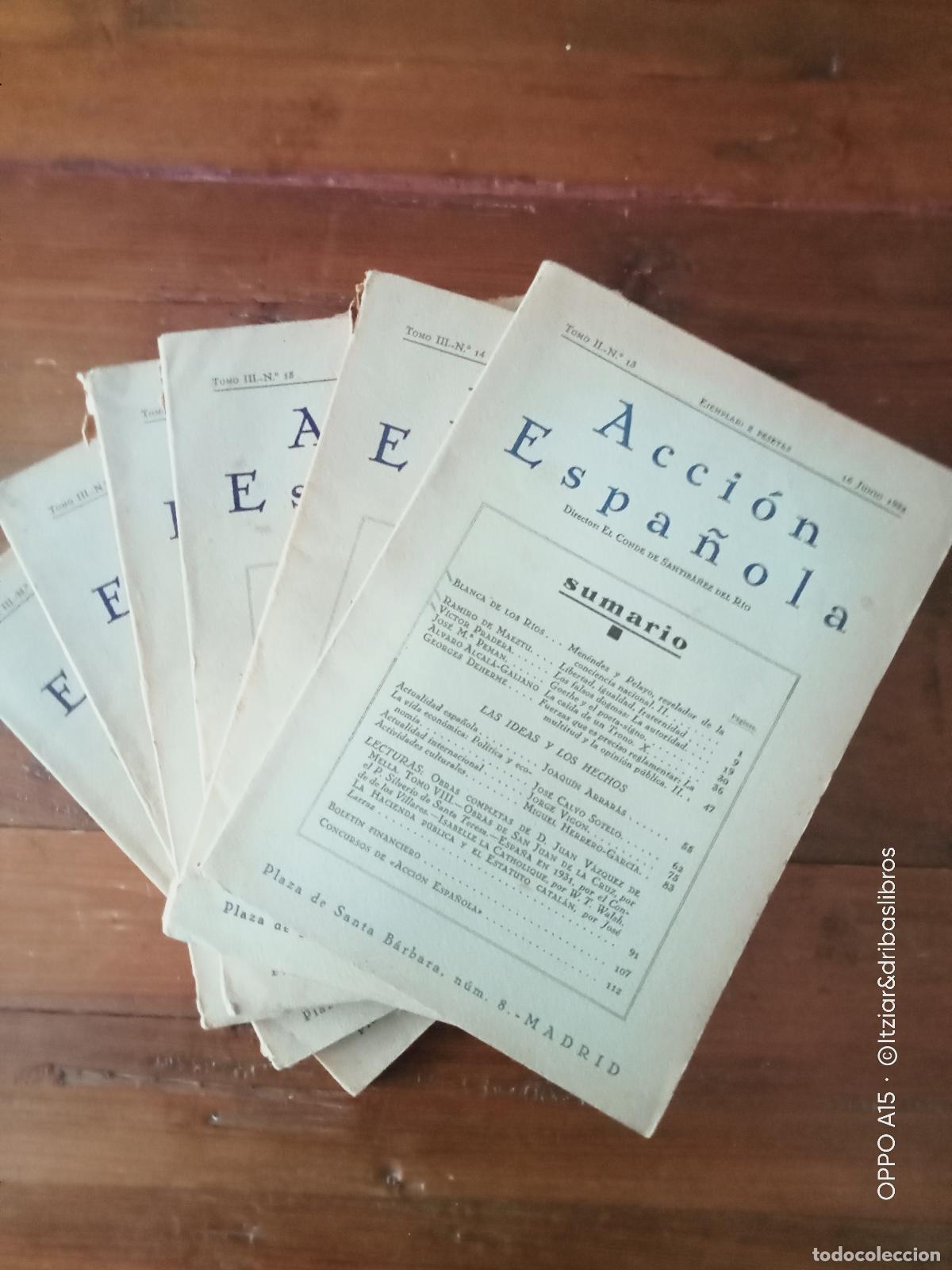 B&uuml;cher: vvaa - ACCI&Oacute;N ESPA&Ntilde;OLA. n&ordm;, 14, 15, 16, 17 y 18. 1 de Julio a 1 de Diciembre 1932. Tomo III Completo
