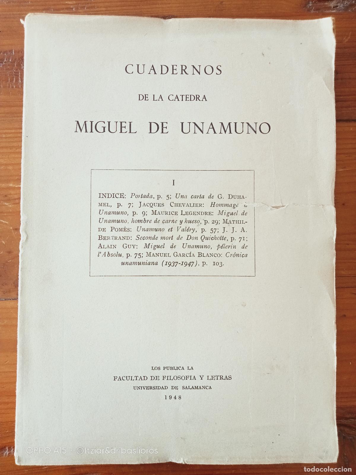 Libros: vvaa - CUADERNOS DE LA C&Aacute;TEDRA MIGUEL DE UNAMUNO. I - Foto 1