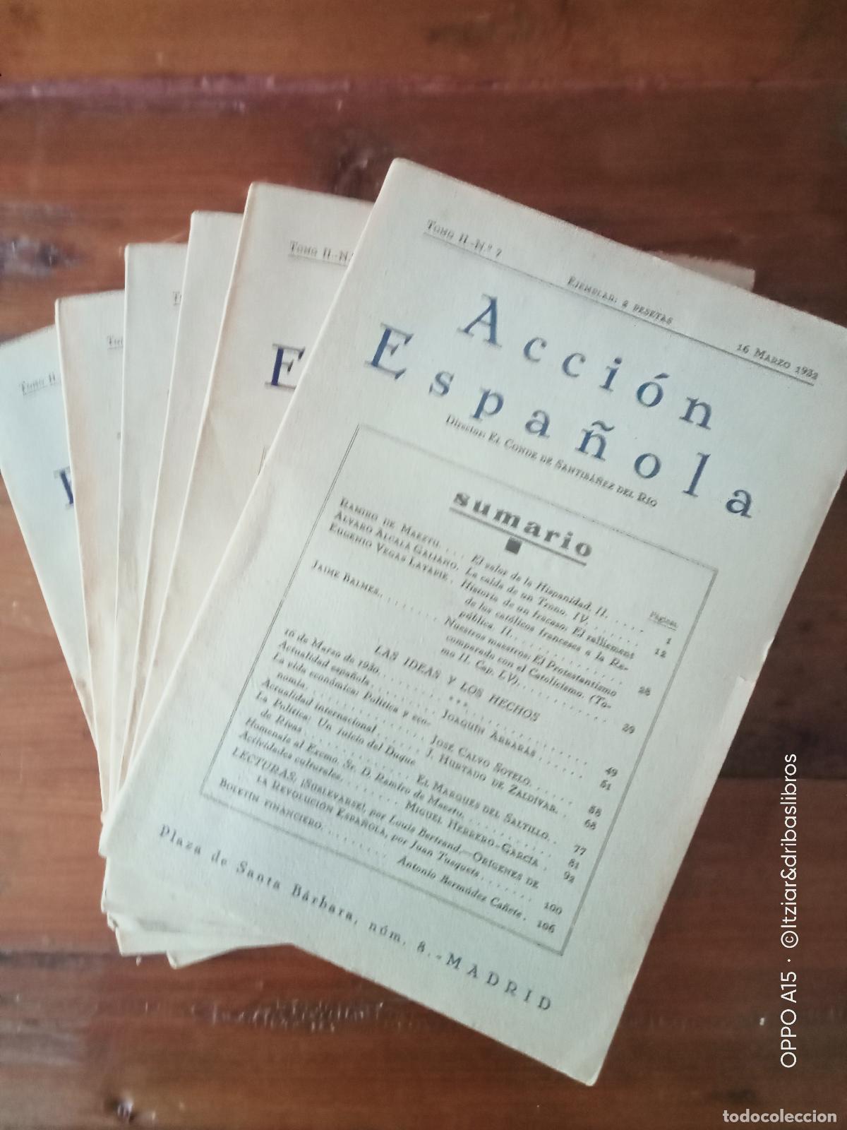 B&uuml;cher: vvaa - ACCI&Oacute;N ESPA&Ntilde;OLA. n&ordm;, 7, 8, 9, 10, 11, 12 Y 13. 16 de marzo a 16 de junio 1932. Tomo II Comple