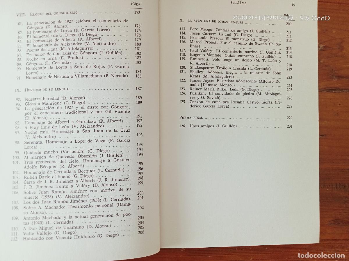 Libros: Juan Manuel Rozas - LA GENERACION DEL 27 DESDE DENTRO. - Foto 2