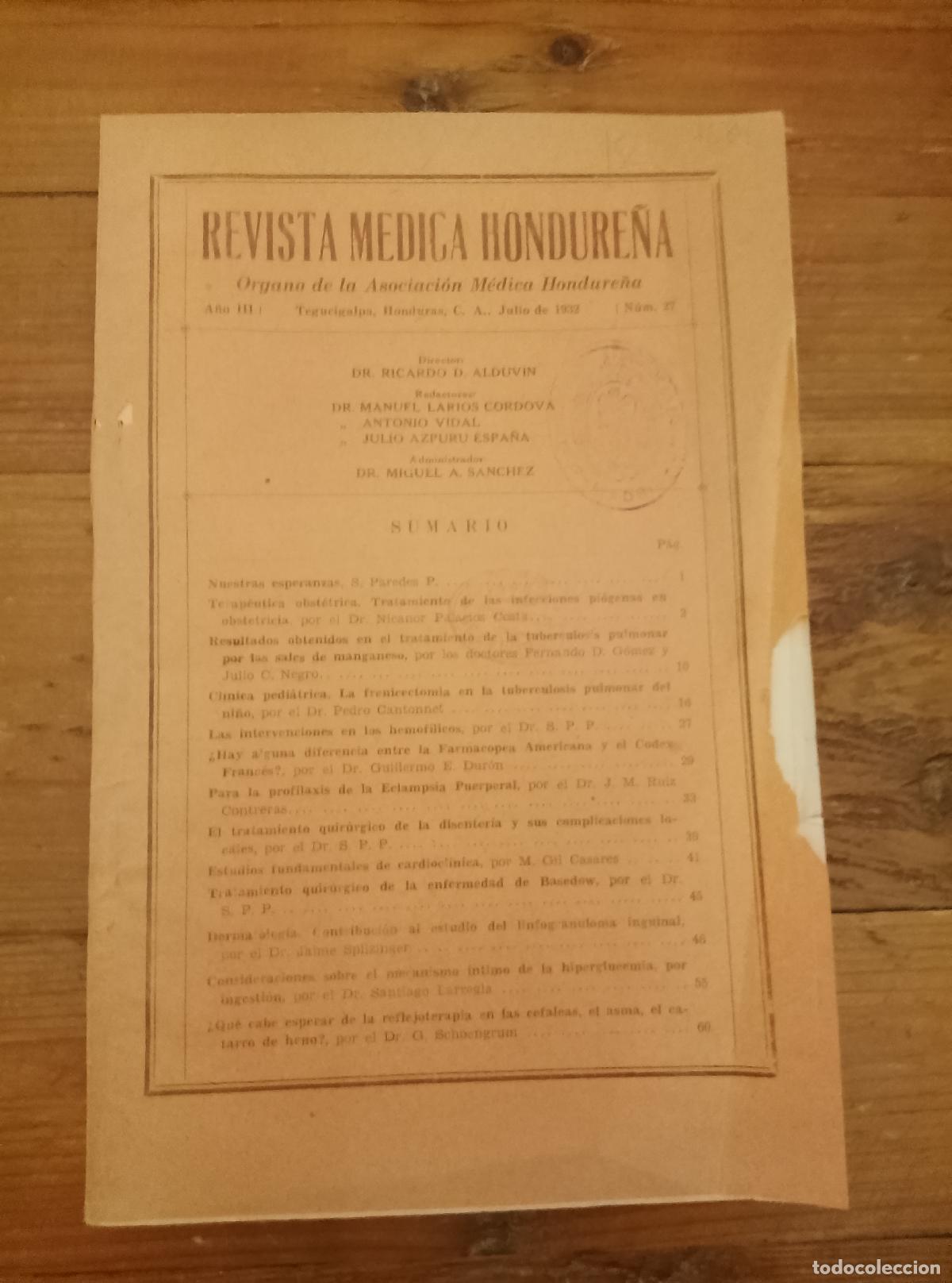 Libros: VvAa - Ricardo D. Alduvin (Director) - REVISTA MEDICA HONDURE&Ntilde;A. &Oacute;rgano de la Asociaci&oacute;n M&eacute;dica Hond