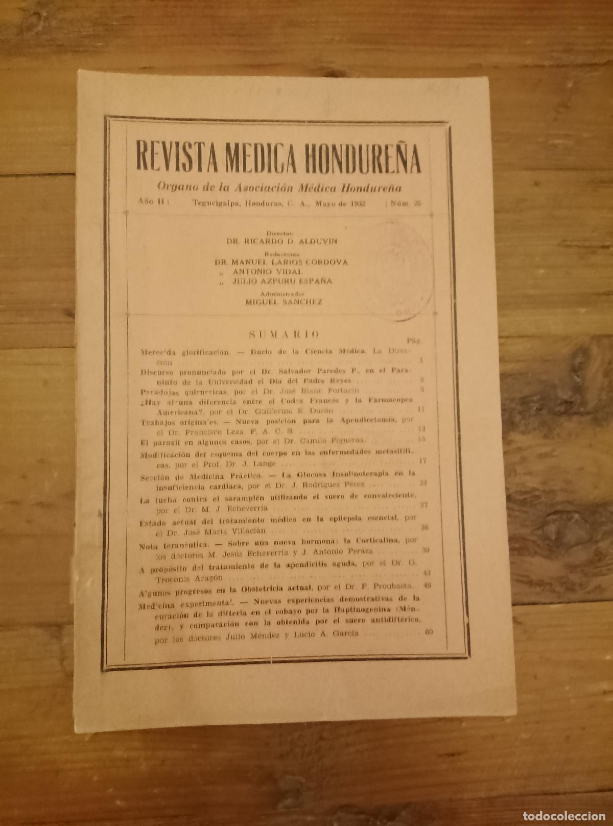 Libros: VvAa - Ricardo D. Alduvin (Director) - REVISTA MEDICA HONDURE&Ntilde;A. &Oacute;rgano de la Asociaci&oacute;n M&eacute;dica Hond