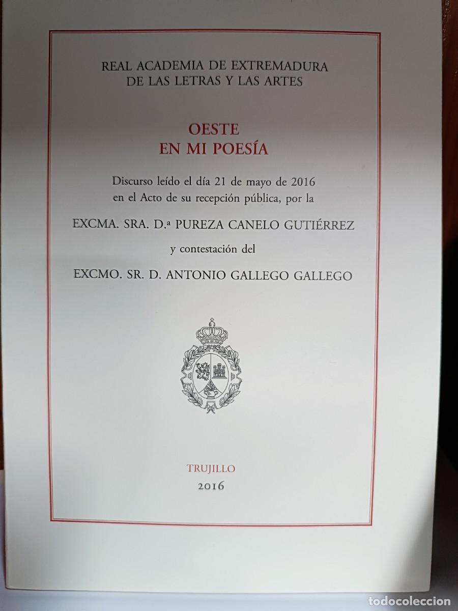 Libros: Oeste en mi poes&iacute;a, Real Academia de Extremadura de las Letras y las Artes, Trujillo 2016