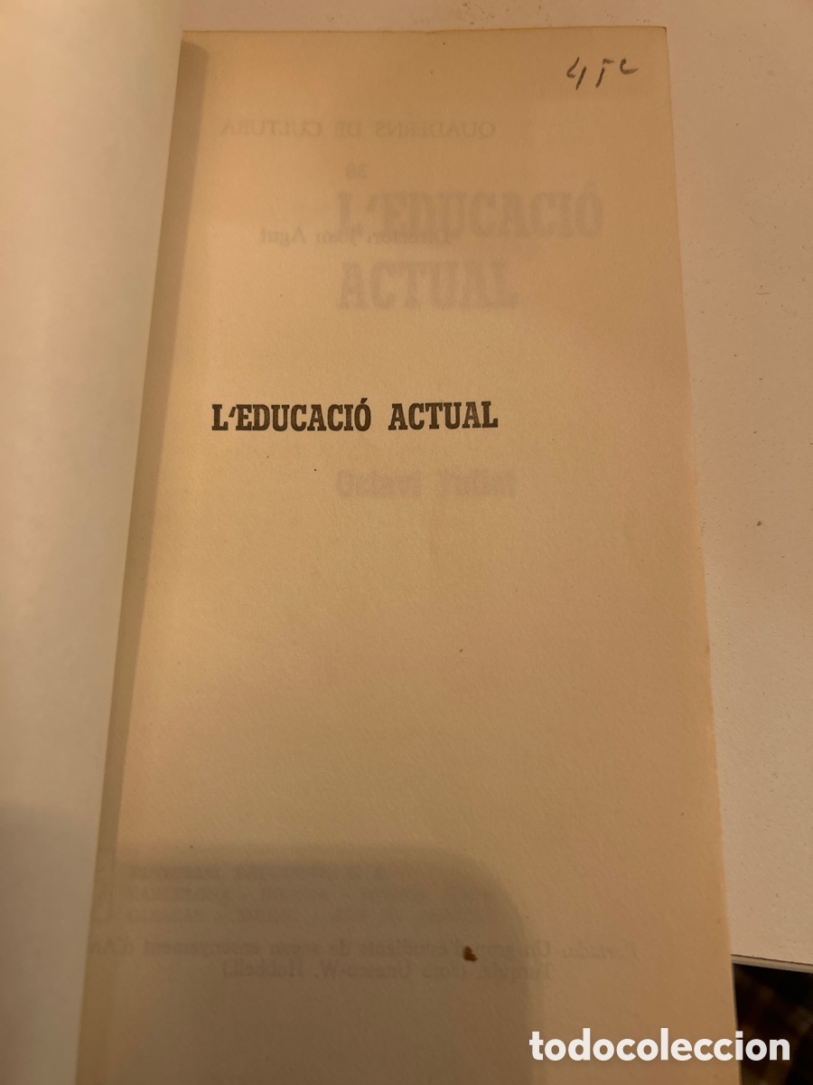 Libros: L&rsquo;educaci&oacute; actual per Octavi Fullat. C6 - Foto 2