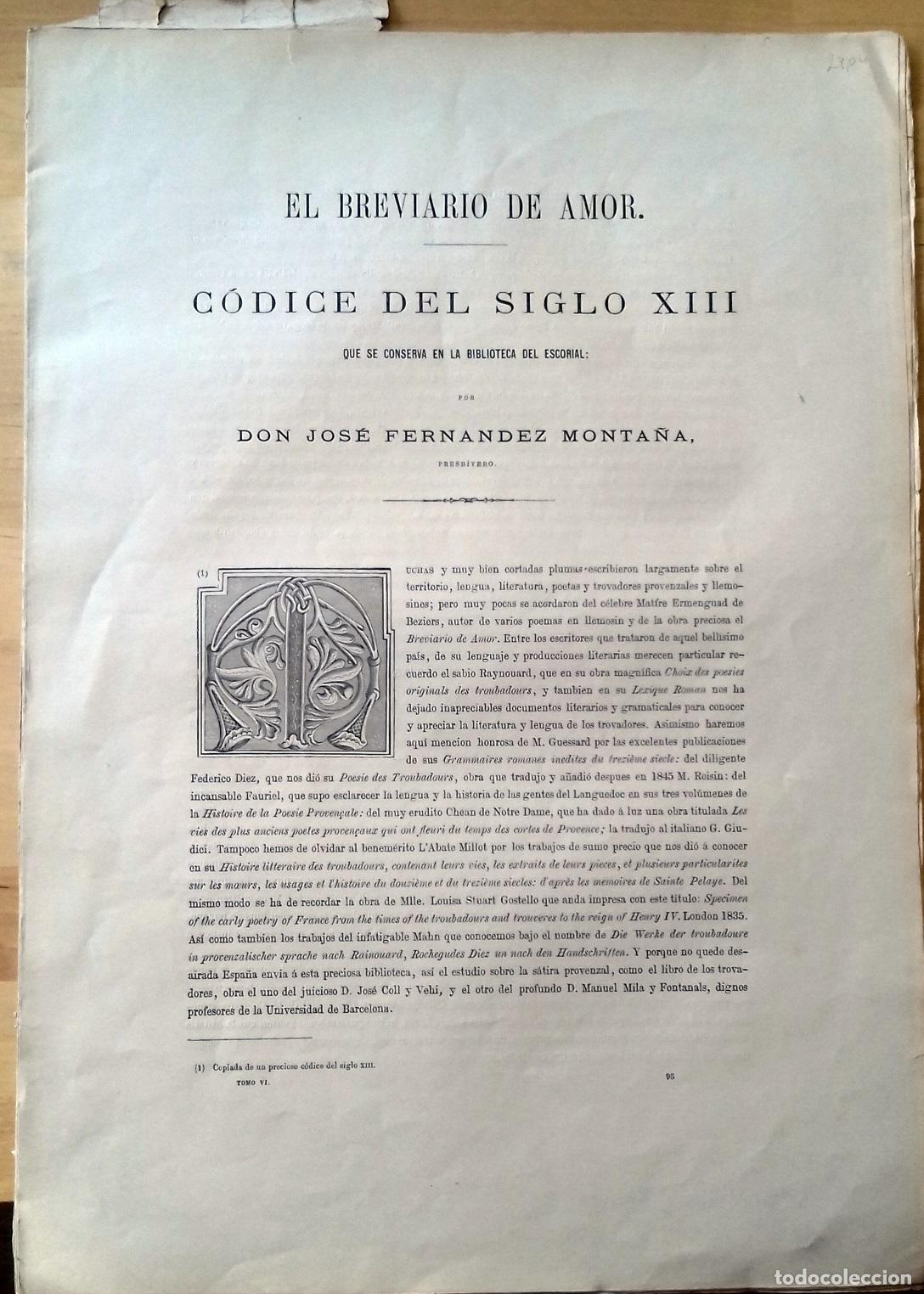 B&uuml;cher: Fern&aacute;ndez Monta&ntilde;a, Jos&eacute; - EL BREVIARIO DE AMOR. C&Oacute;DICE DEL SIGLO XIII QUE SE CONSERVA EN LA BIBLIOTE