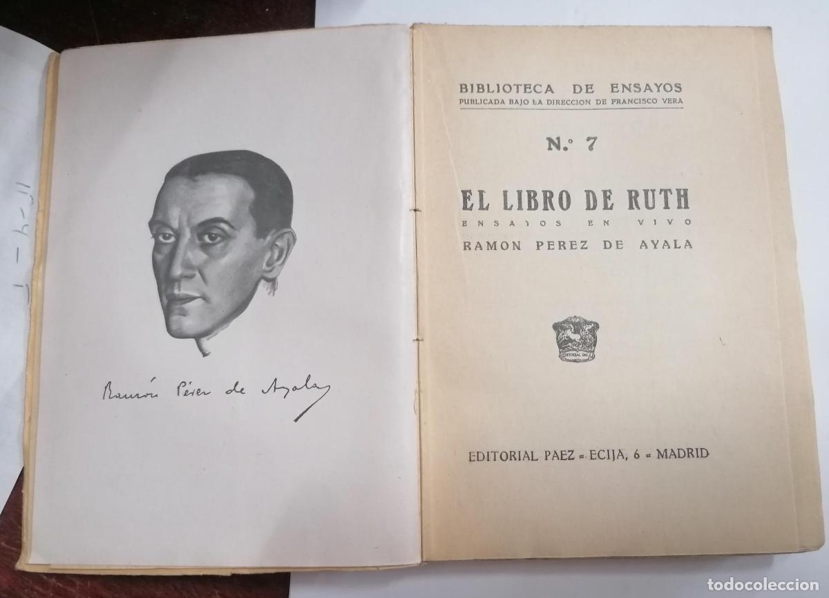 Libros: Ram&oacute;n P&eacute;rez de Ayala - EL LIBRO DE RUTH. Ensayos en Vivo - Foto 2