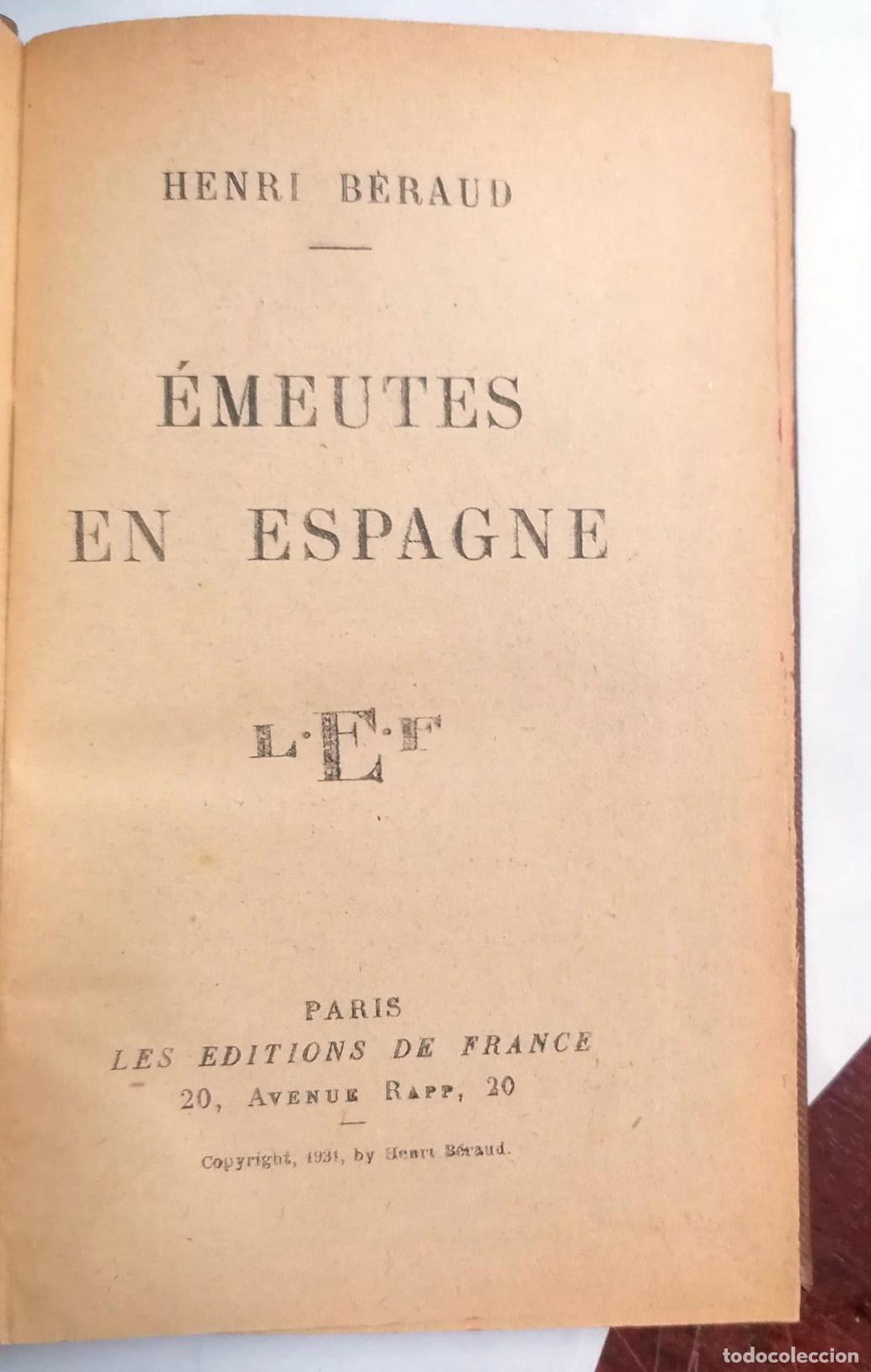 Libros: Henri Beraud - EMEUTES EN ESPAGNE - Foto 3