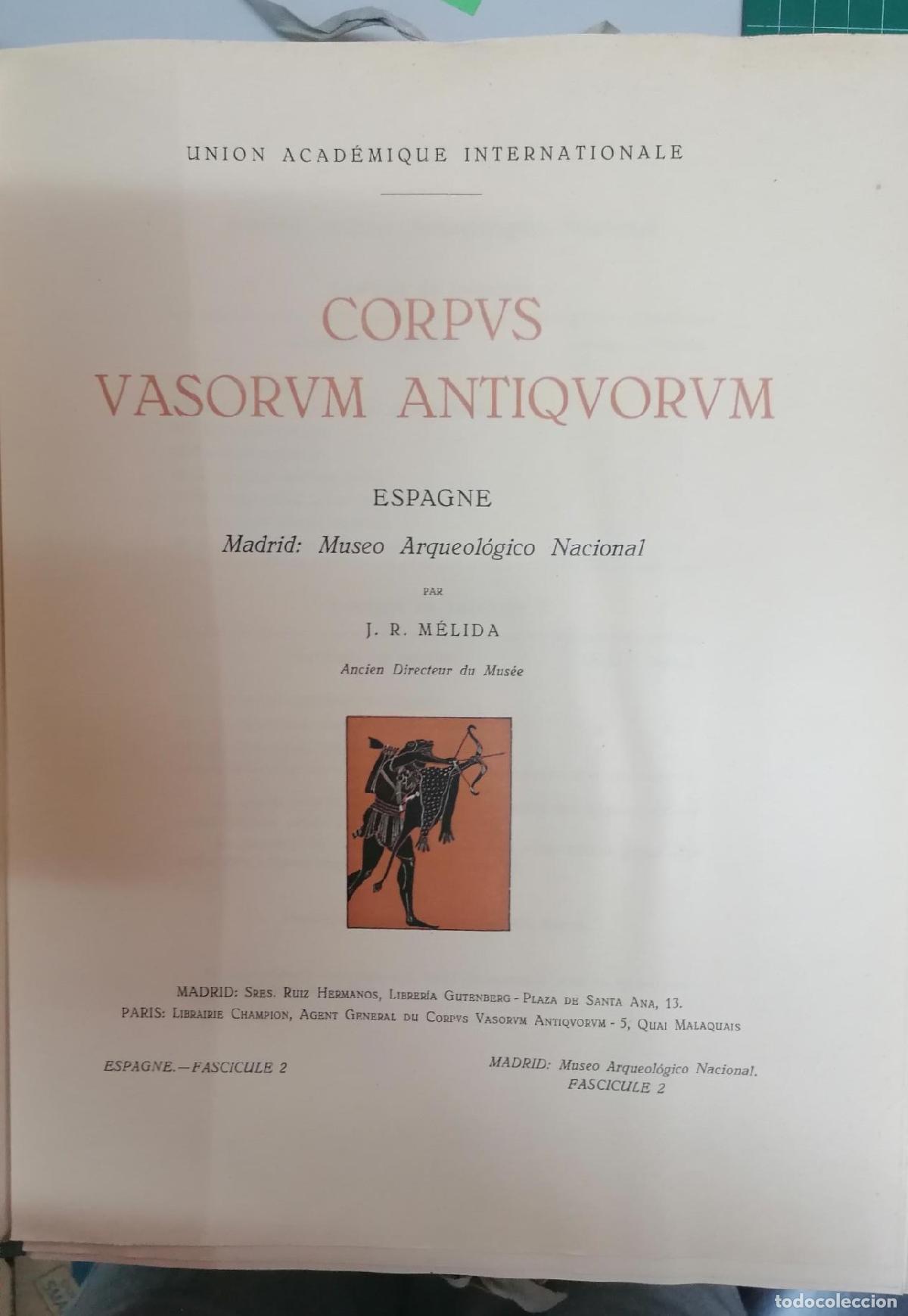 Libros: jos&eacute; Ram&oacute;n M&eacute;lida - CORPVS VASORVM ANTIQVORUM. - Foto 5