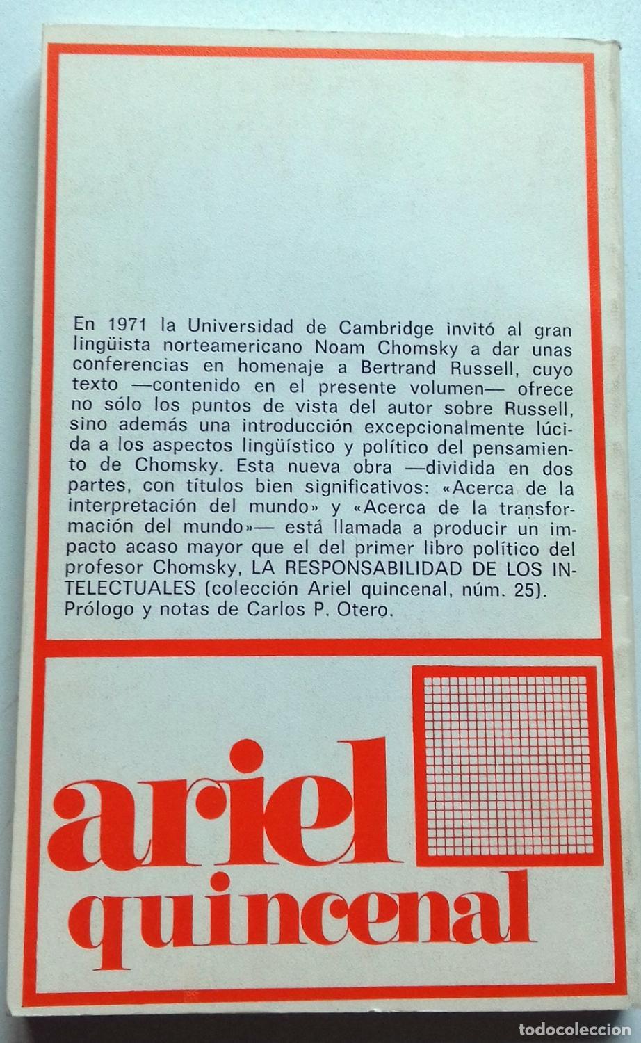 Libros: Chomsky, Noam - CONOCIMIENTO Y LIBERTAD - Foto 4