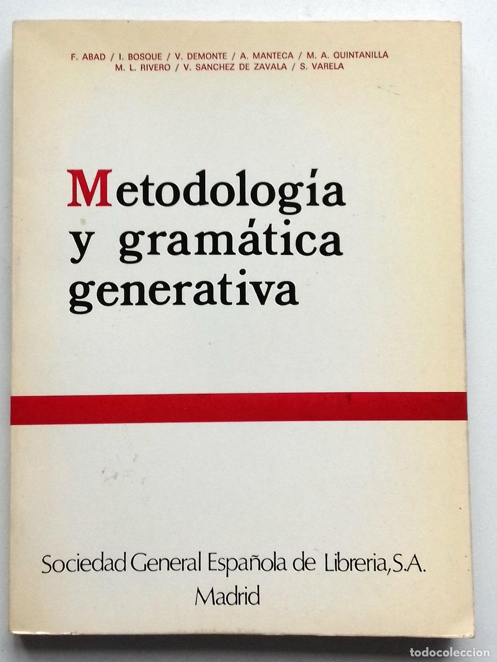 Livres: VV. AA. - METODOLOG&Iacute;A Y GRAM&Aacute;TICA GENERATIVA