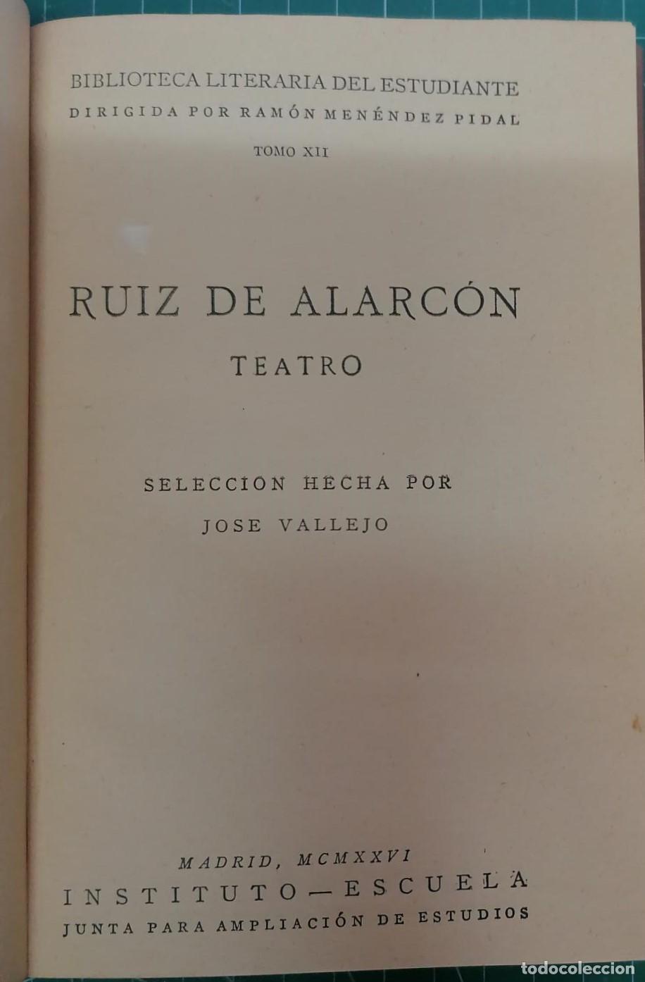Libros: Ruiz de Alarc&oacute;n - TEATRO - Foto 2