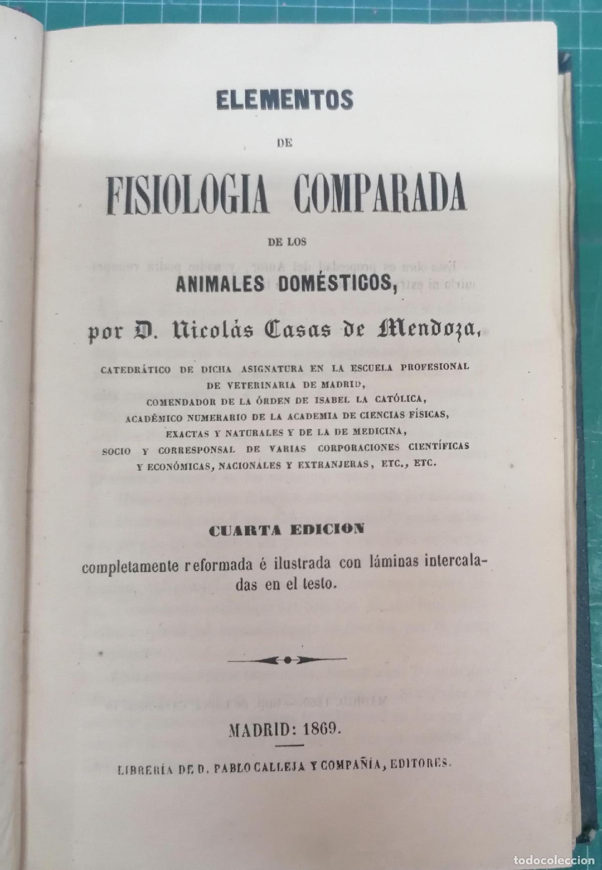 B&uuml;cher: Casas de Mendoza, Nicol&aacute;s - ELEMENTOS DE FISIOLOG&Iacute;A COMPARADA DE LOS ANIMALES DOM&Eacute;STICOS