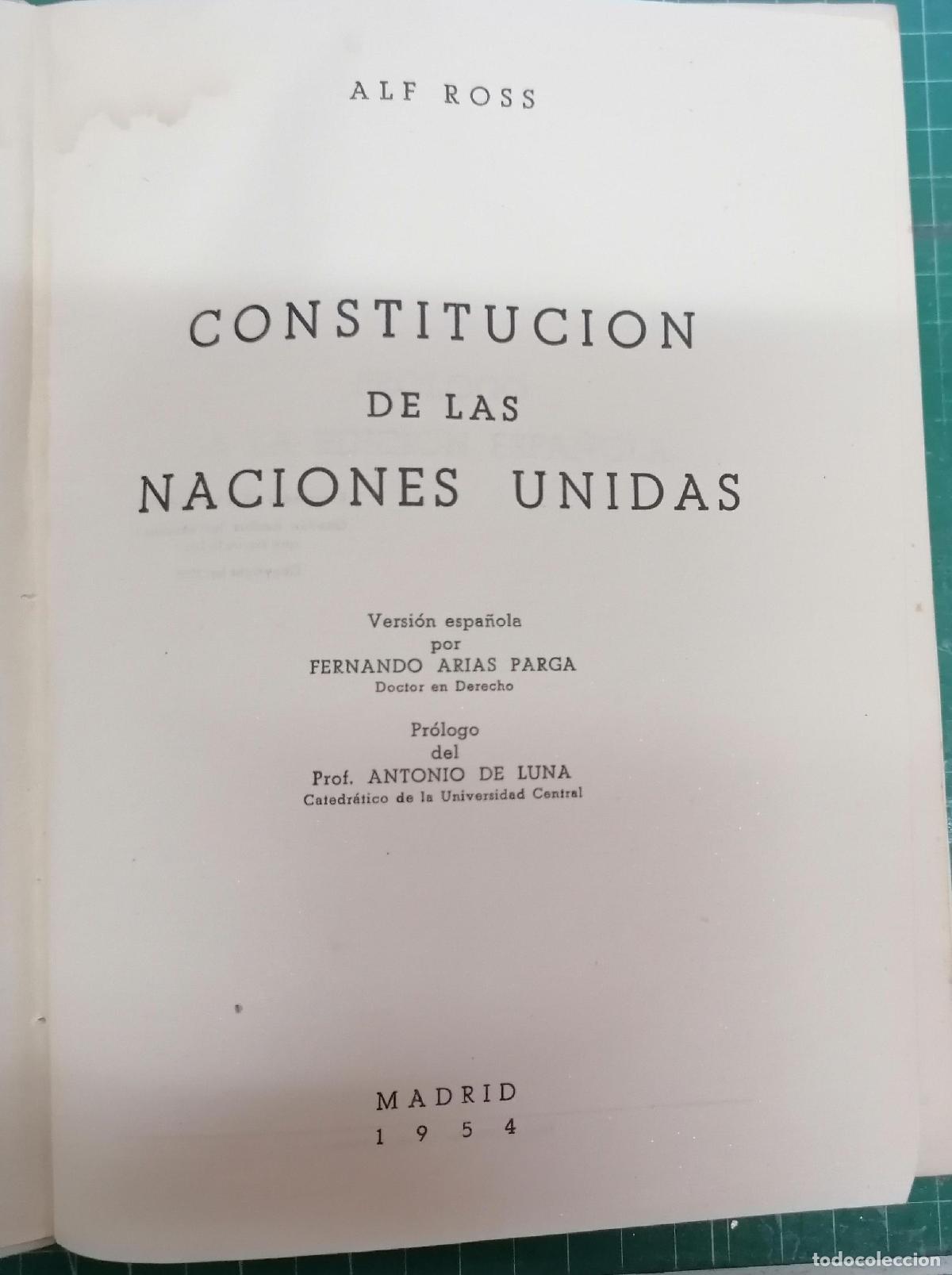 Libros: Ross, Alf - CONSTITUCI&Oacute;N DE LAS NACIONES UNIDAS - Foto 2