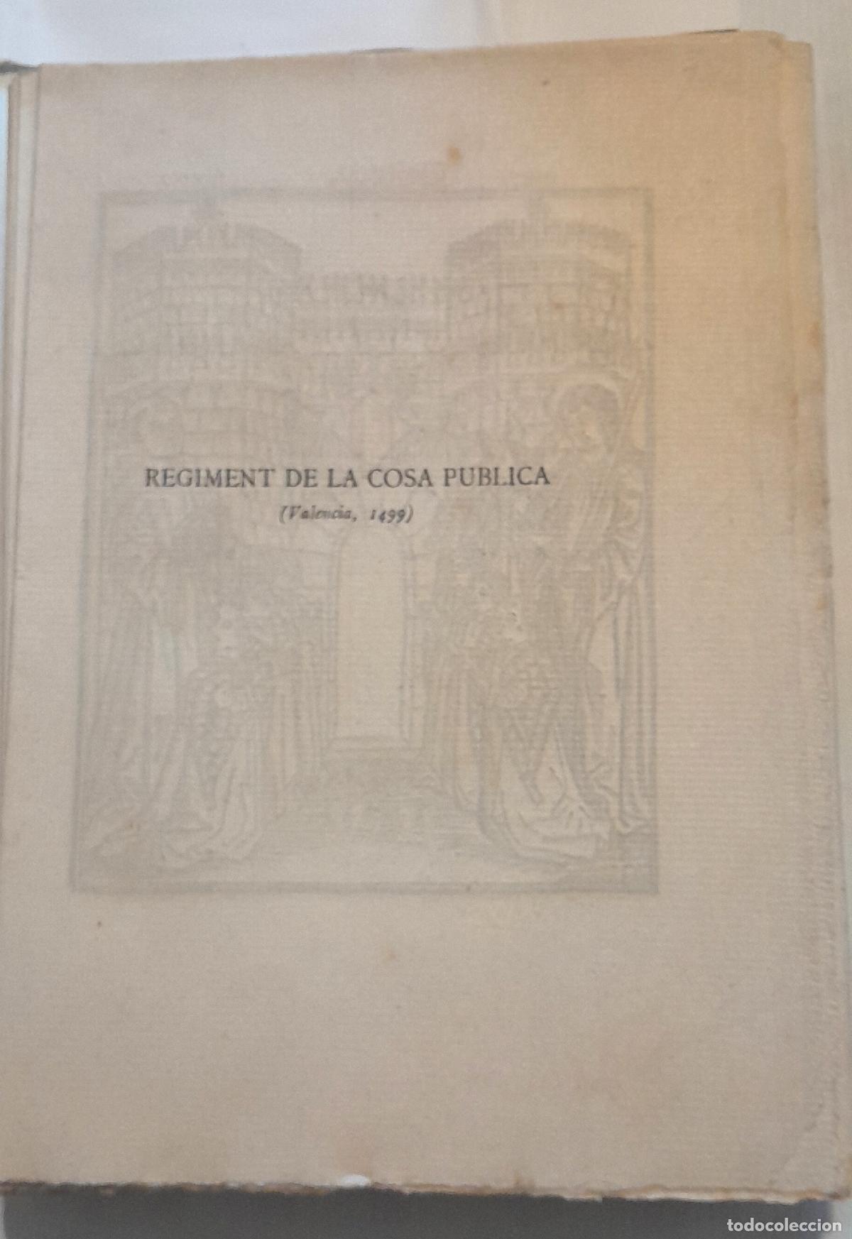 books: Eximenes, Francesch - REGIMENT DE LA COSA PUBLICA (Valencia, 1499)
