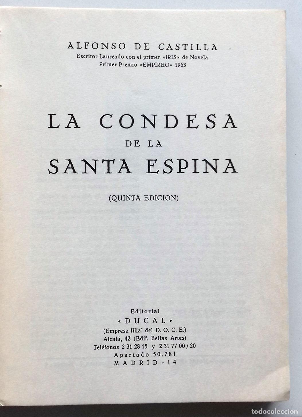 Libros: Castilla, Alfonso de - LA CONDESA DE LA SANTA ESPINA - Foto 2