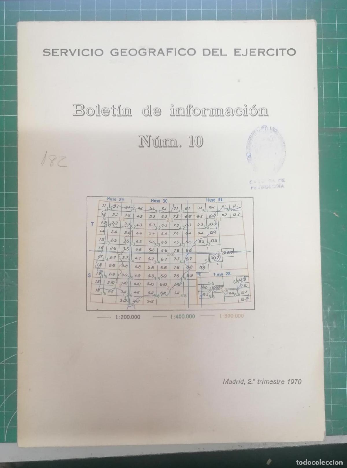 Libros: SERVICIO GEOGR&Aacute;FICO DEL EJ&Eacute;RCITO. BOLET&Iacute;N DE INFORMACI&Oacute;N N&ordm; 10 - Foto 1