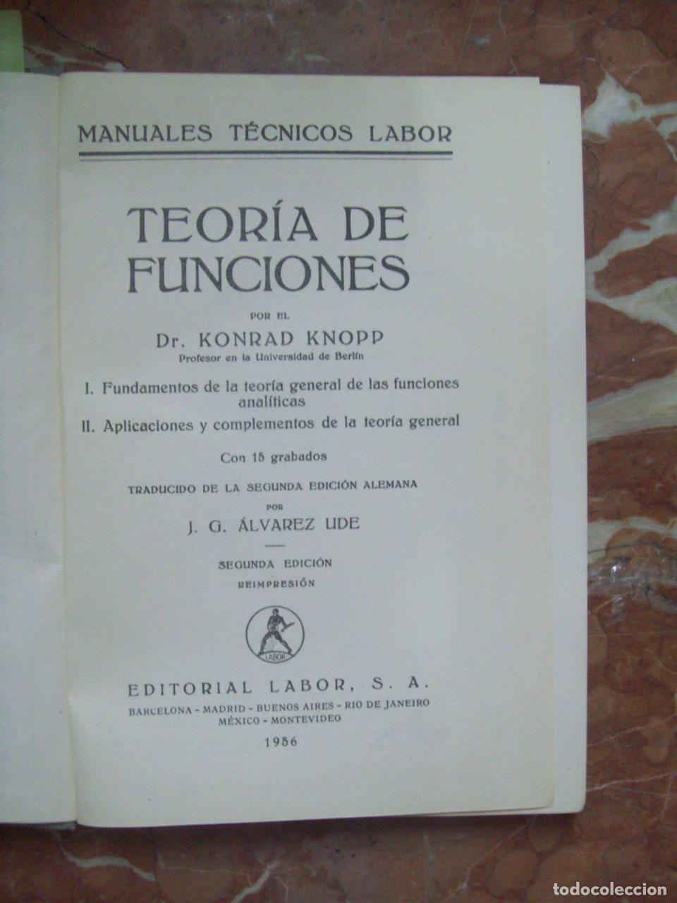Libros: Knopp, Konrad - TEOR&Iacute;A DE FUNCIONES - Foto 1