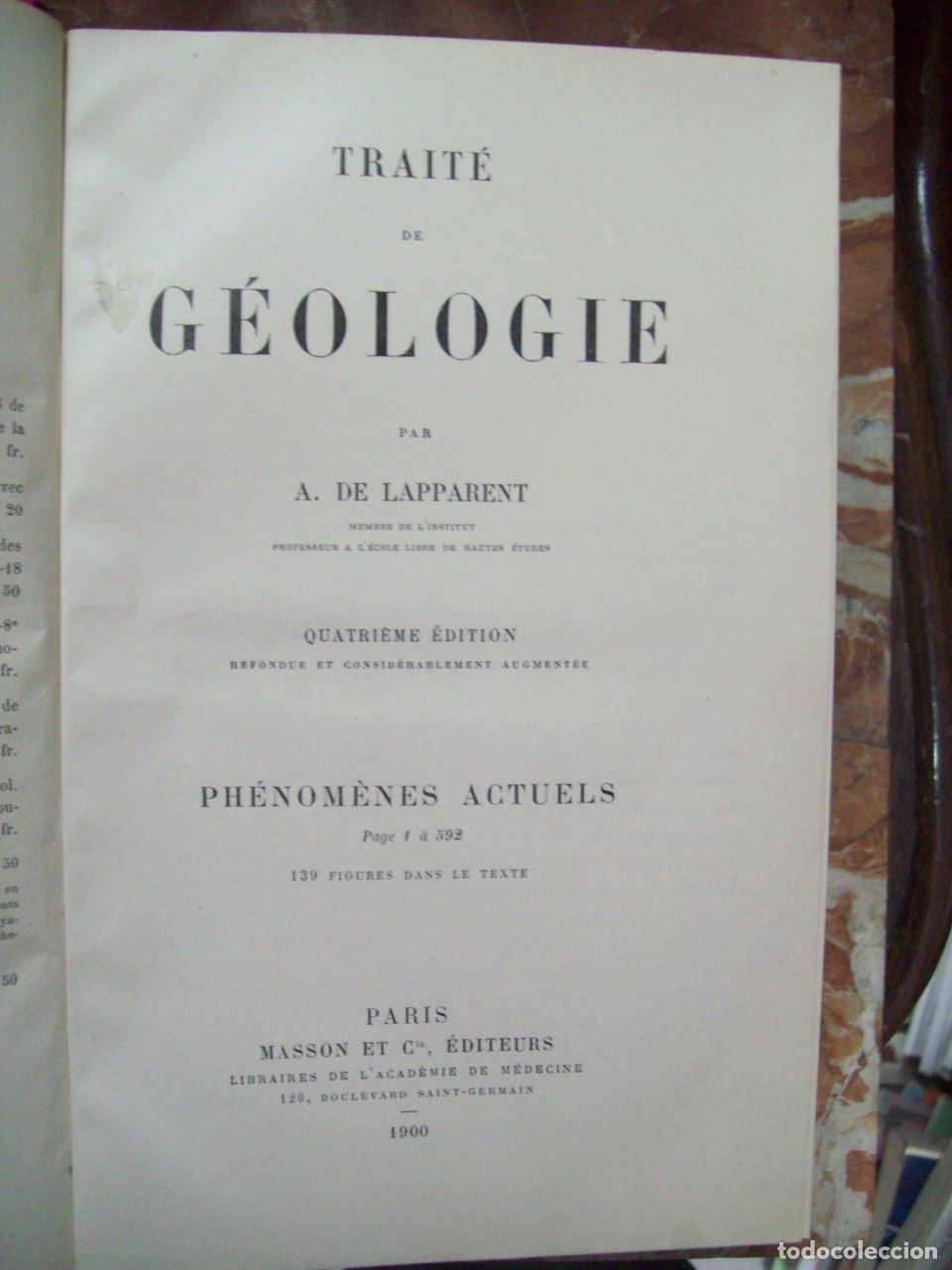 Libros: Lapparent, A. de - TRAIT&Eacute; DE G&Eacute;OLOGIE - Foto 1