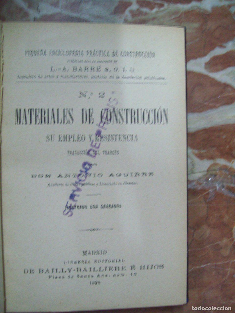books: Barr&eacute;, L.A. - MATERIALES DE CONSTRUCCI&Oacute;N. SU EMPLEO Y RESISTENCIA