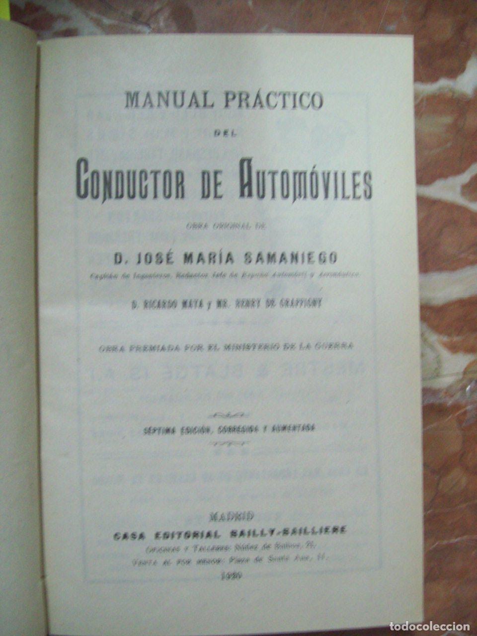 Libri di seconda mano: Samaniego, Jos&eacute; Mar&iacute;a, Ricardo Maya y Henry de Graffigny - MANUAL PR&Aacute;CTICO DEL CONDUCTOR DE AUTOM&Oacute;VI