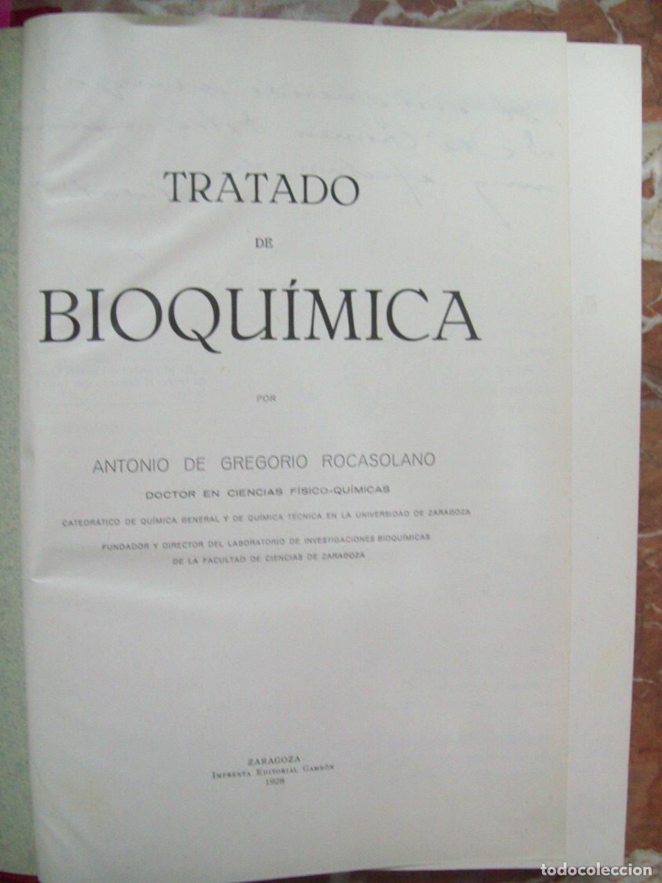 Libros: Gregorio Rocasolano, Antonio de - TRATADO DE BIOQU&Iacute;MICA - Foto 1