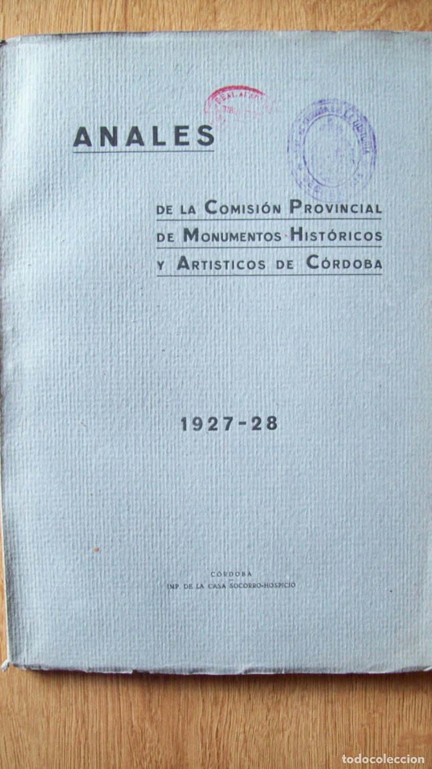 Libri di seconda mano: VV.AA. - ANALES DE LA COMISI&Oacute;N PROVINCIAL DE MONUMENTOS HIST&Oacute;RICOS Y ART&Iacute;STICOS DE C&Oacute;RDOBA. 1927-28