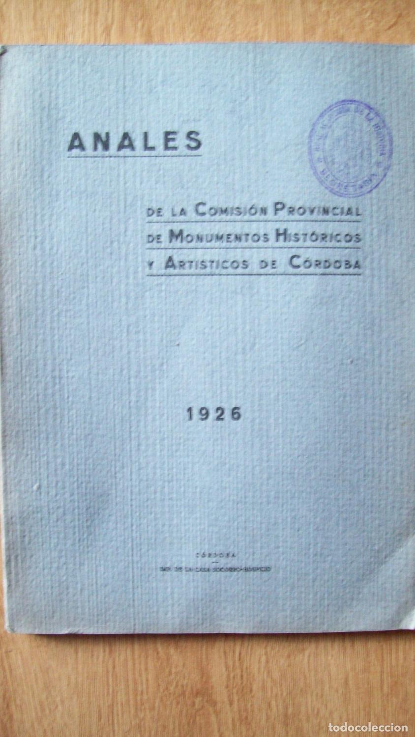 B&uuml;cher: VV.AA. - ANALES DE LA COMISI&Oacute;N PROVINCIAL DE MONUMENTOS HIST&Oacute;RICOS Y ART&Iacute;STICOS DE C&Oacute;RDOBA. 1926