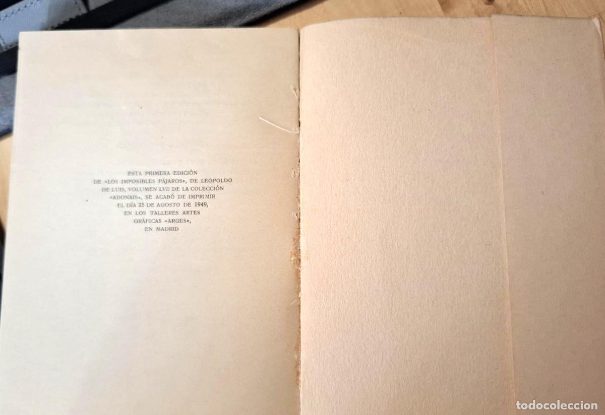 Libros: Leopoldo de Luis - LOS IMPOSIBLES P&Aacute;JAROS - Foto 3