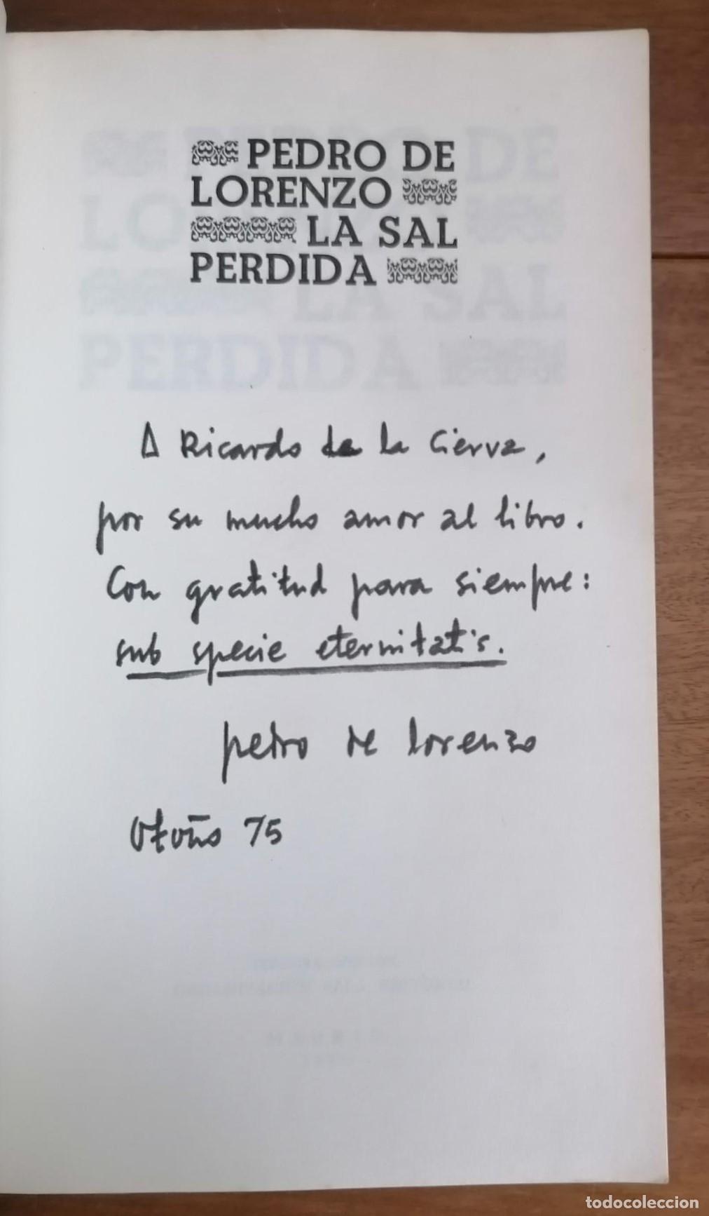 Libros: Pedro de Lorenzo - LA SAL PERDIDA - Foto 2