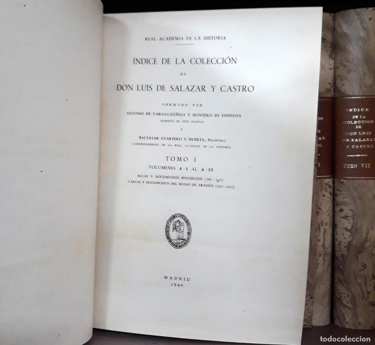 books: Antonio de Vargas-Zu&ntilde;iga y Montero de Espinosa - Baltasasr Cuartero y Huerta. - INDICE DE LA COLECCI