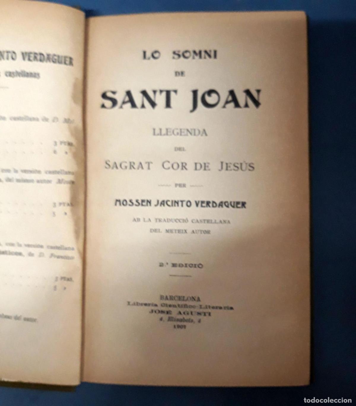 Libros: Jacinto Verdaguer - LO SOMNI DE SANT JOAN - Foto 3