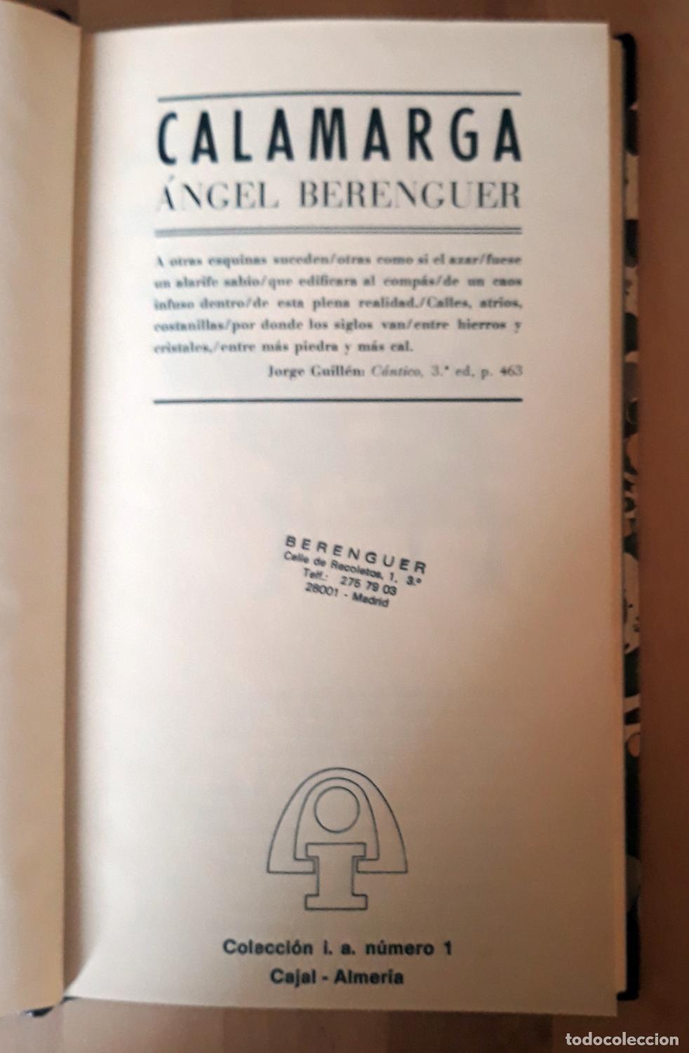 Libros: &Aacute;ngel Berenguer - CALAMARGA - Foto 1