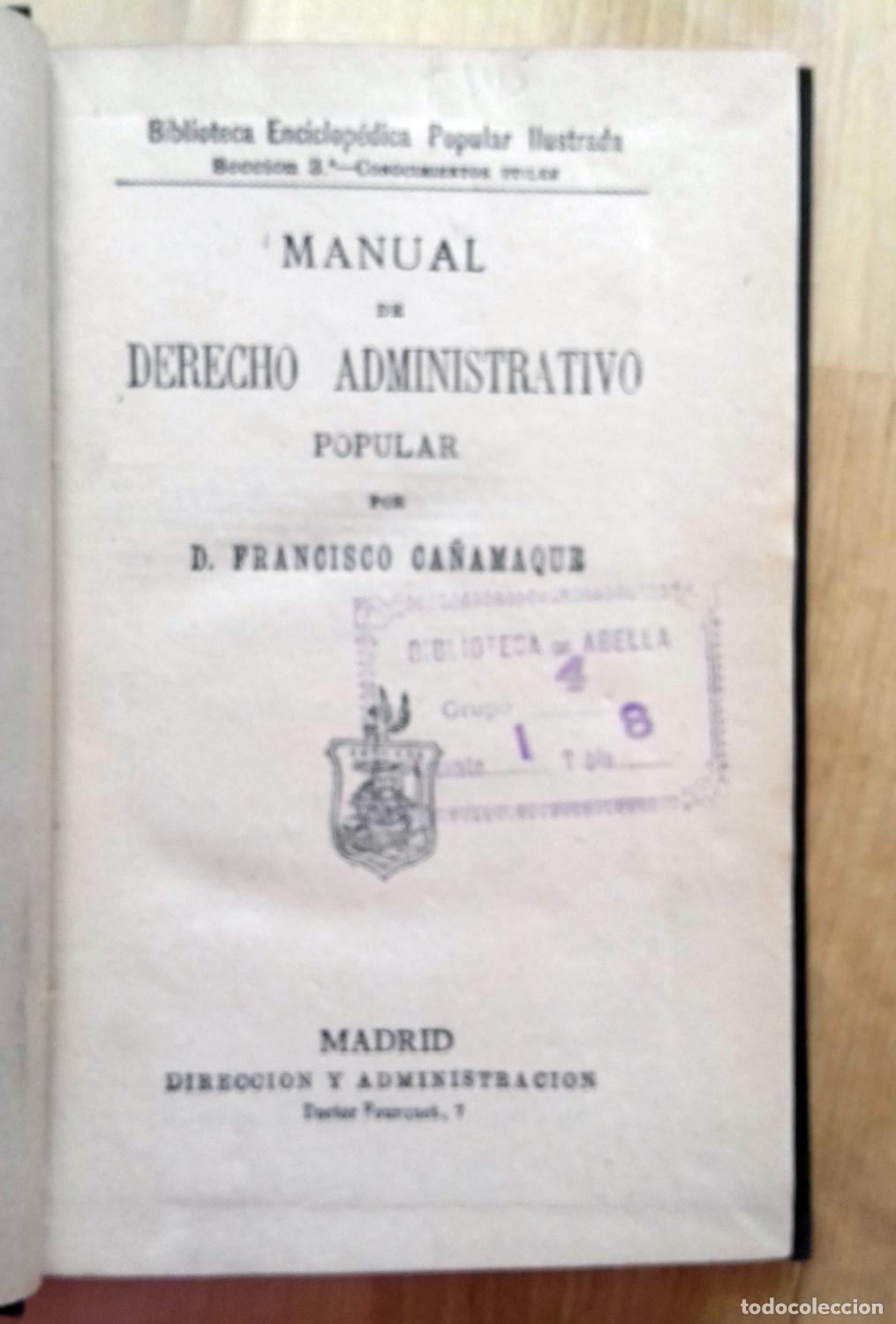 Libros: Francisco Ca&ntilde;amaque - MANUAL DE DERECHO ADMINISTRATIVO POPULAR - Foto 2