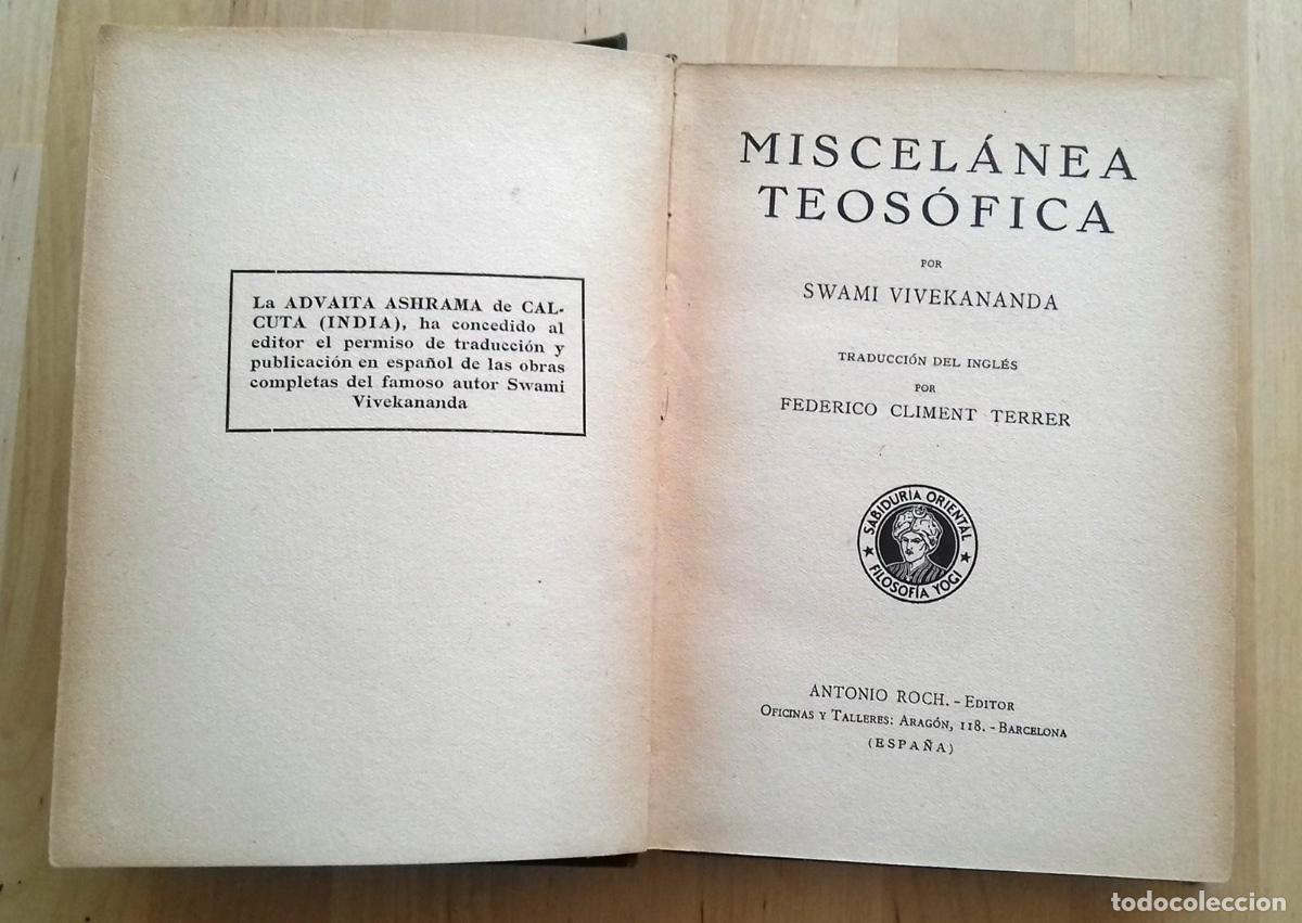 Libros: Swami Vivekananda - MISCEL&Aacute;NEA TEOS&Oacute;FICA - Foto 3