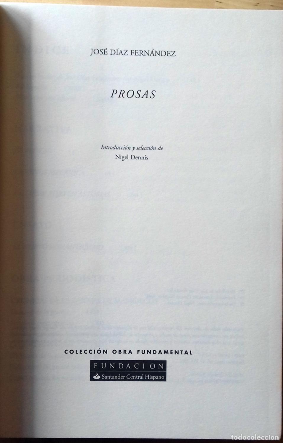 Libros: Jos&eacute; D&iacute;az Fern&aacute;ndez - PROSAS - Foto 2
