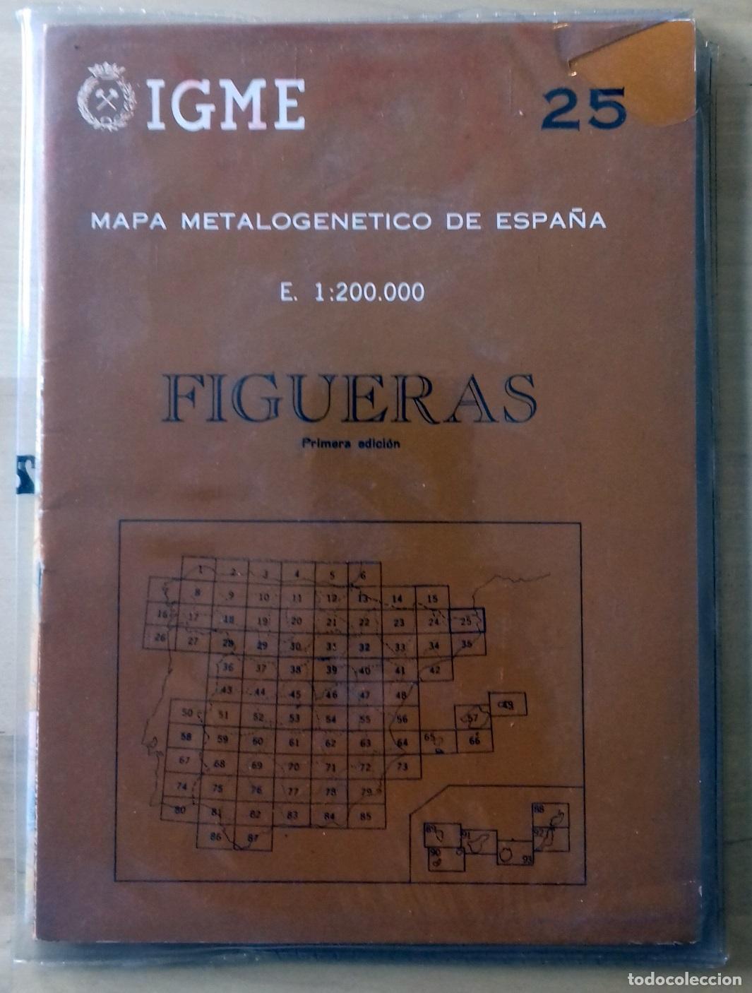 Libros: IGME - MAPA METALOGEN&Eacute;TICO DE ESPA&Ntilde;A. E. 1:200.000. FIGUERAS - Foto 1