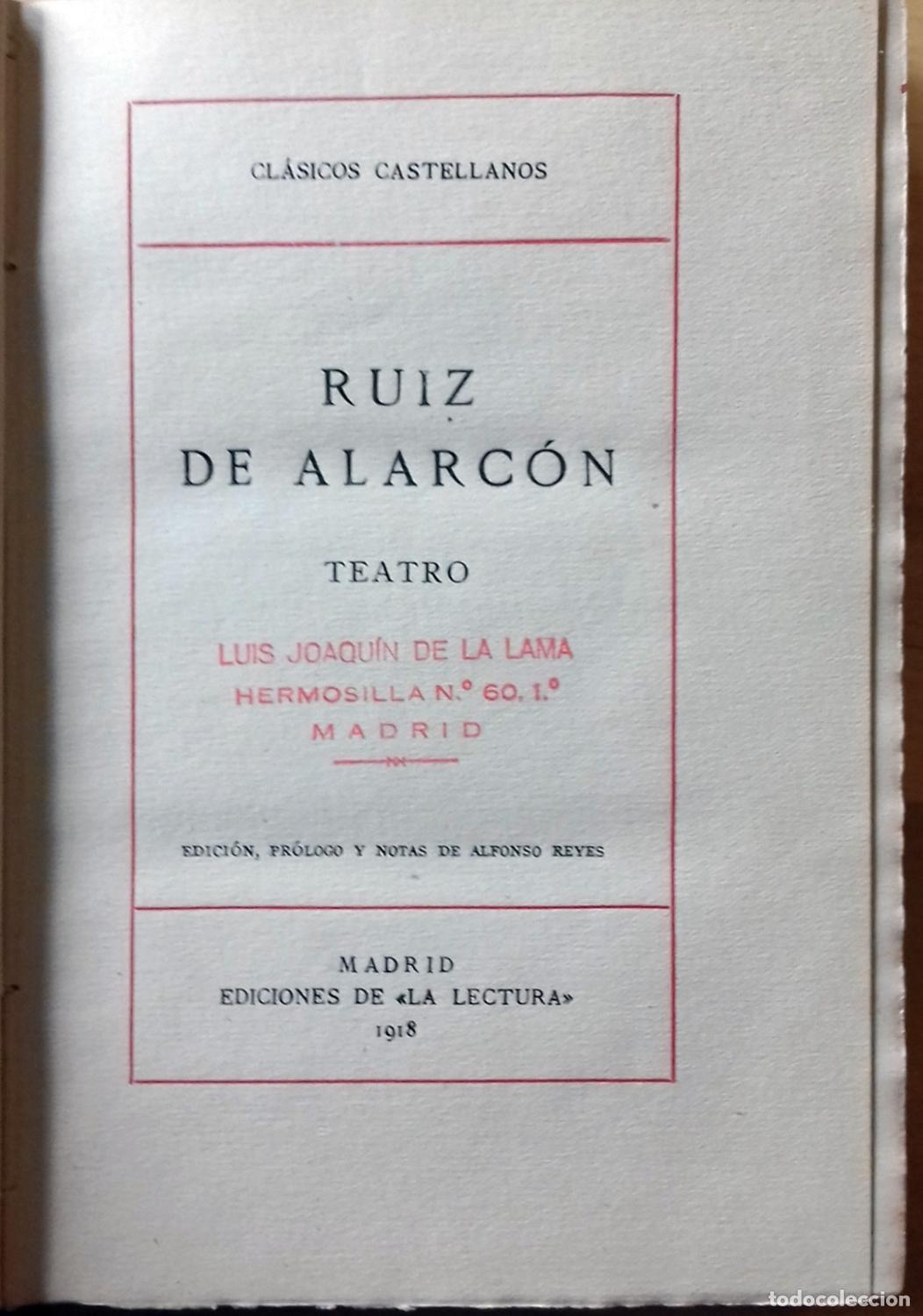 Libros: Ruiz de Alarc&oacute;n - TEATRO - Foto 3