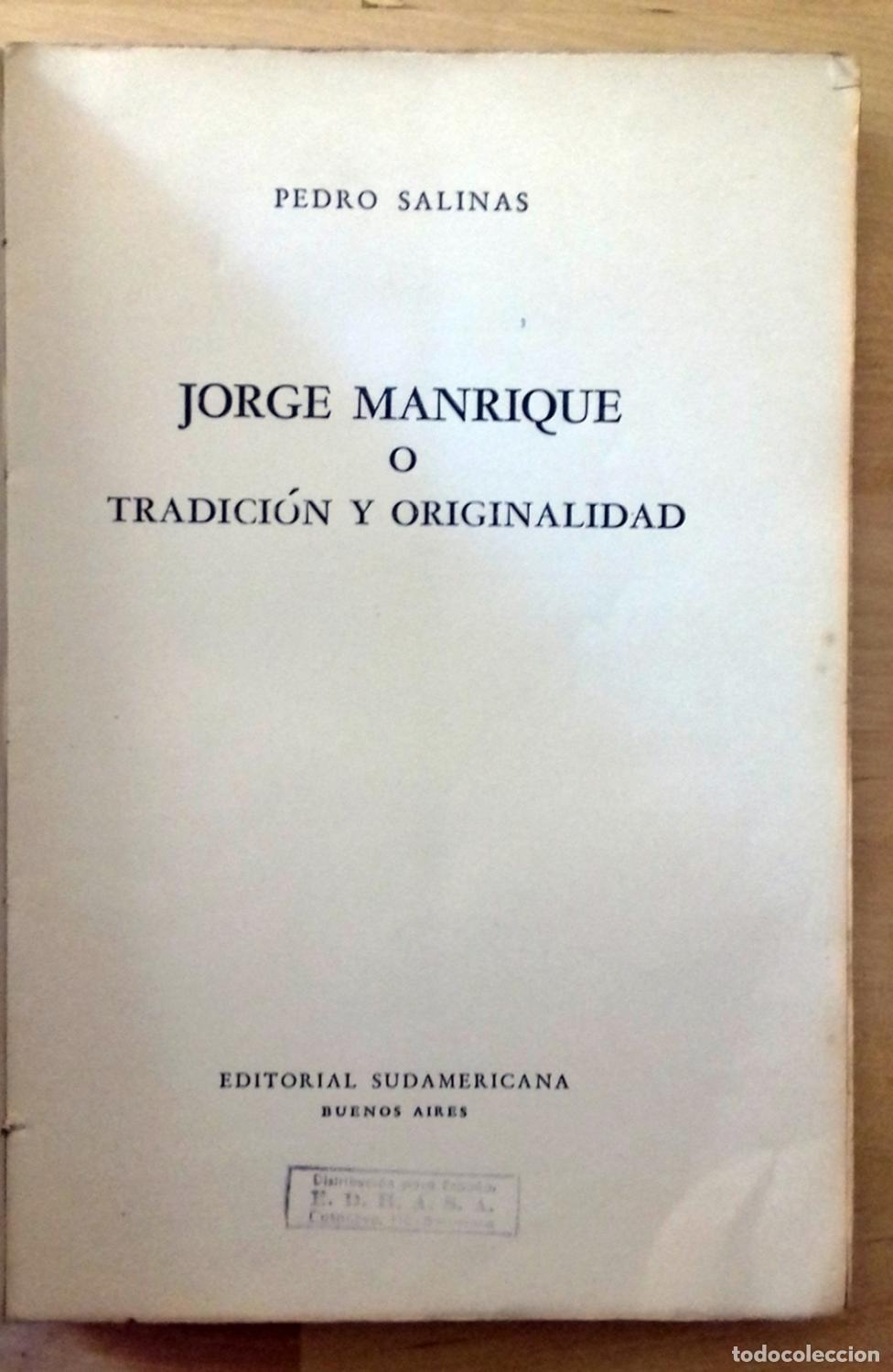 Libros: Pedro Salinas - JORGE MANRIQUE O TRADICI&Oacute;N Y ORIGINALIDAD - Foto 3