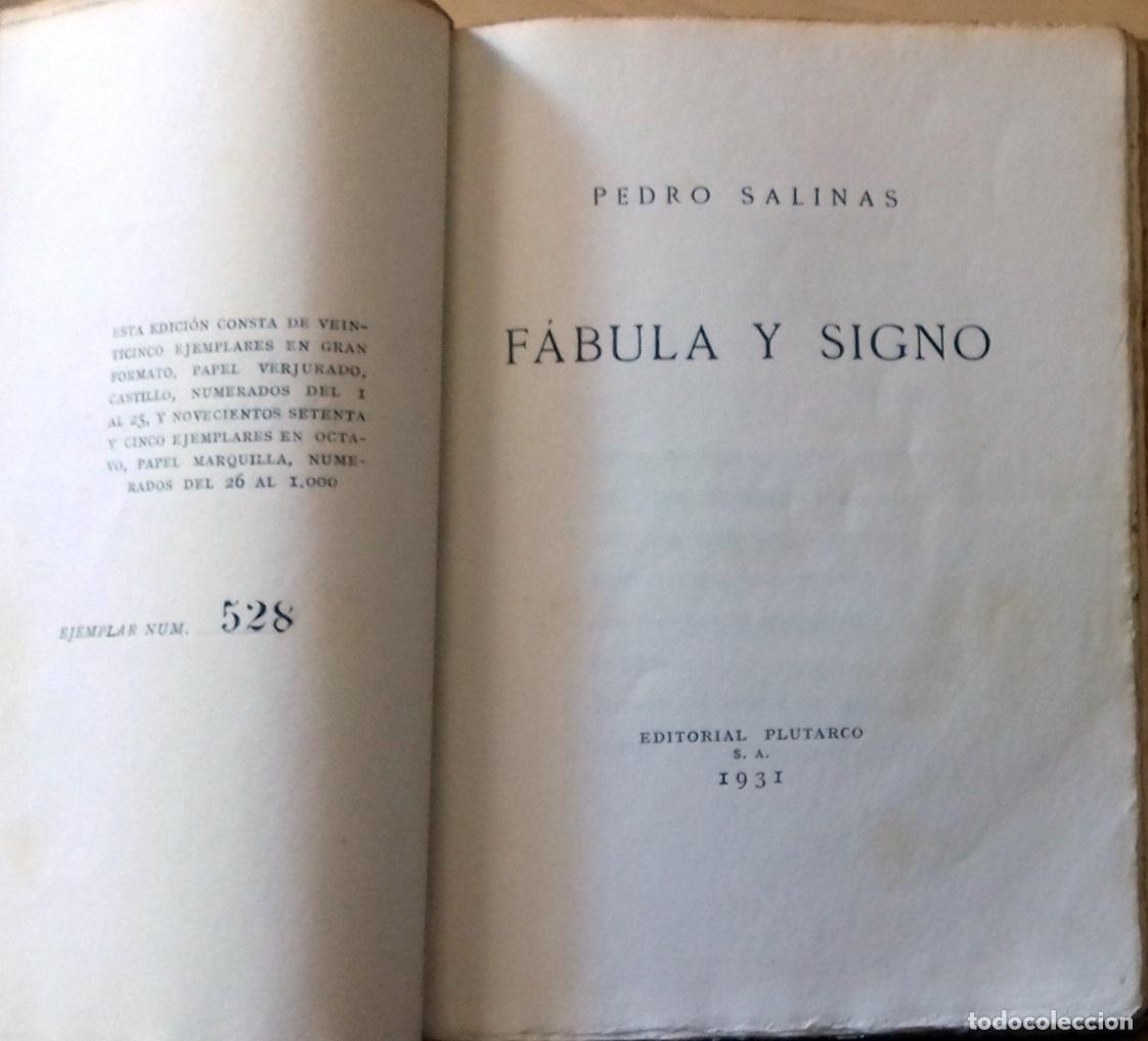 Libros: Pedro Salinas - FABULA Y SIGNO - Foto 2