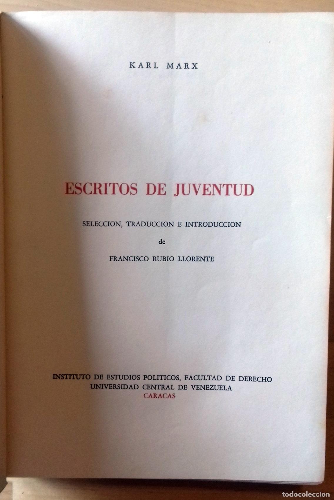 Libros: Karl Marx - ESCRITOS DE JUVENTUD - Foto 2