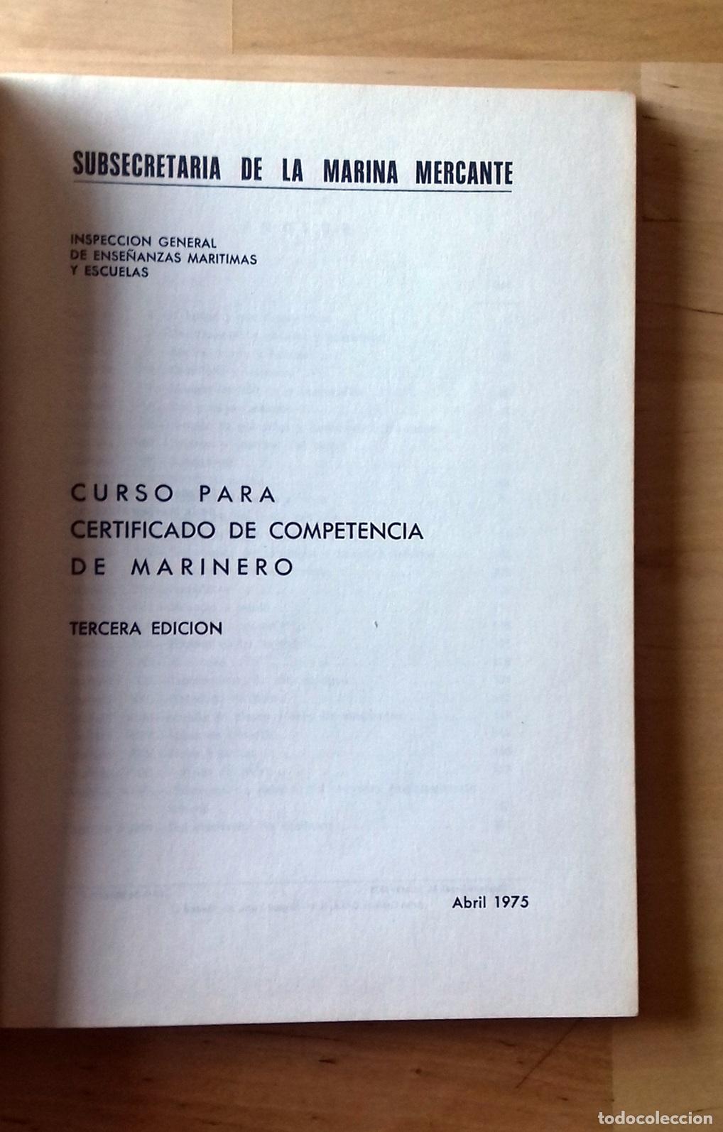 Libros: VV.AA. - CURSO PARA CERTIFICADO DE COMPETENCIA DE MARINERO - Foto 3