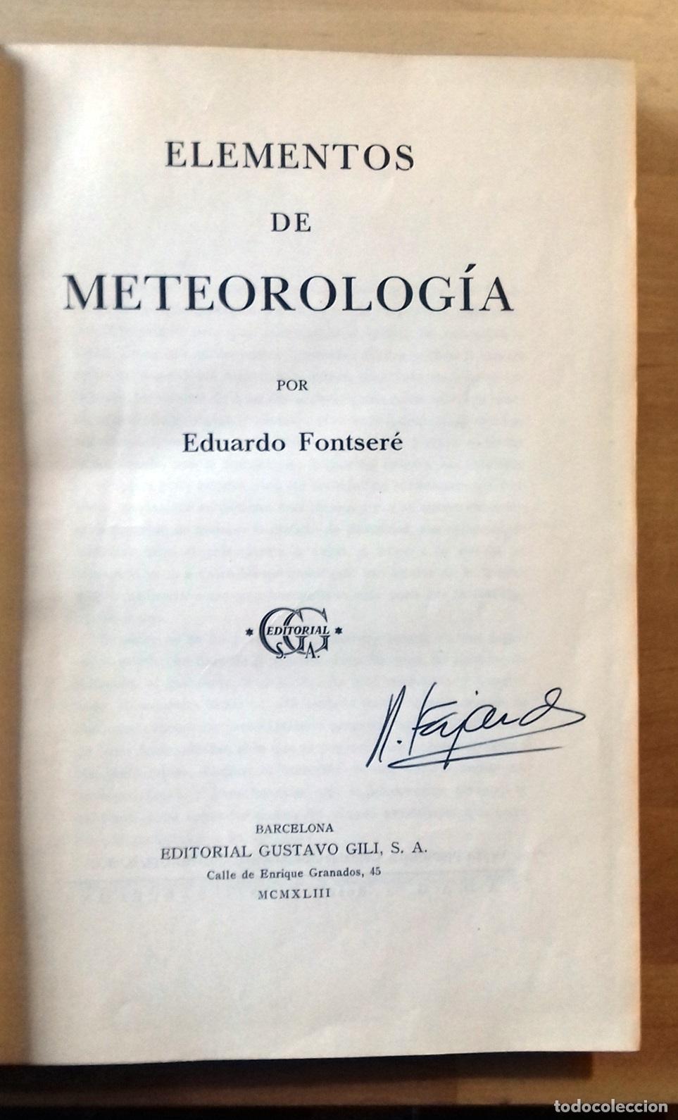 Libros: Eduardo Fontser&eacute; - ELEMENTOS DE METEOROLOG&Iacute;A - Foto 5