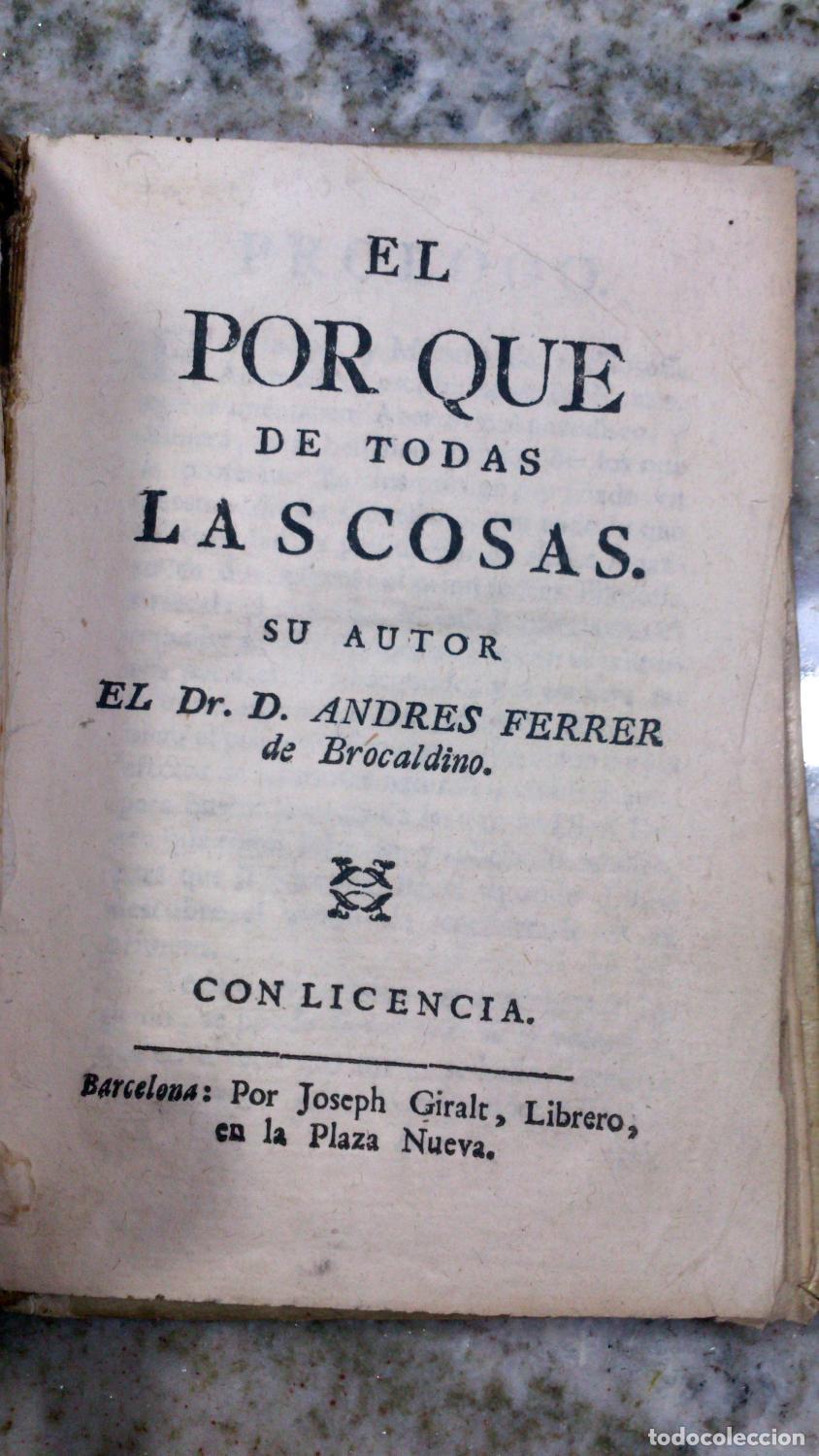 Livros em segunda m&atilde;o: Andr&eacute;s Ferrer de Brocaldino - EL POR QUE DE TODAS LAS COSAS