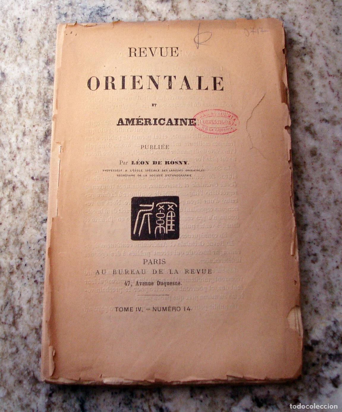 Libros: Publi&eacute;e par L&eacute;on de Rosny - REVUE ORIENTALE ET AMERICAINE. Tome IV. 1880. n&ordm; 14