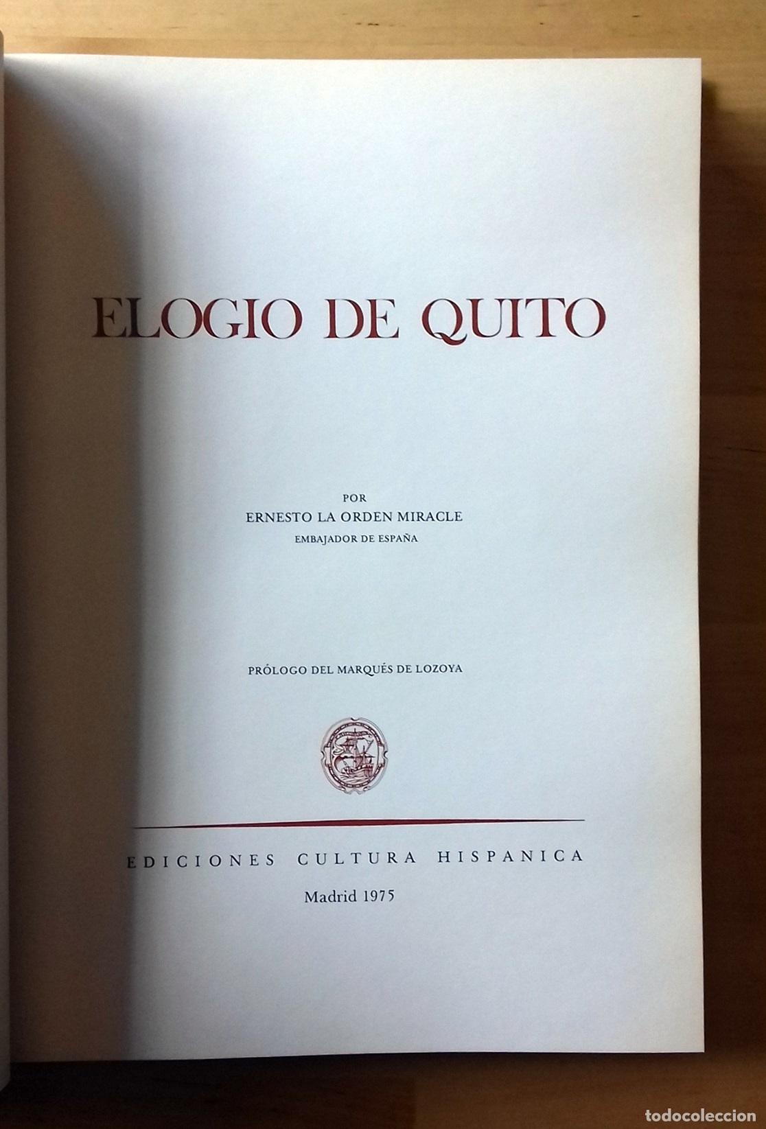Libros: Ernesto la Orden Miracle - ELOGIO DE QUITO - Foto 5