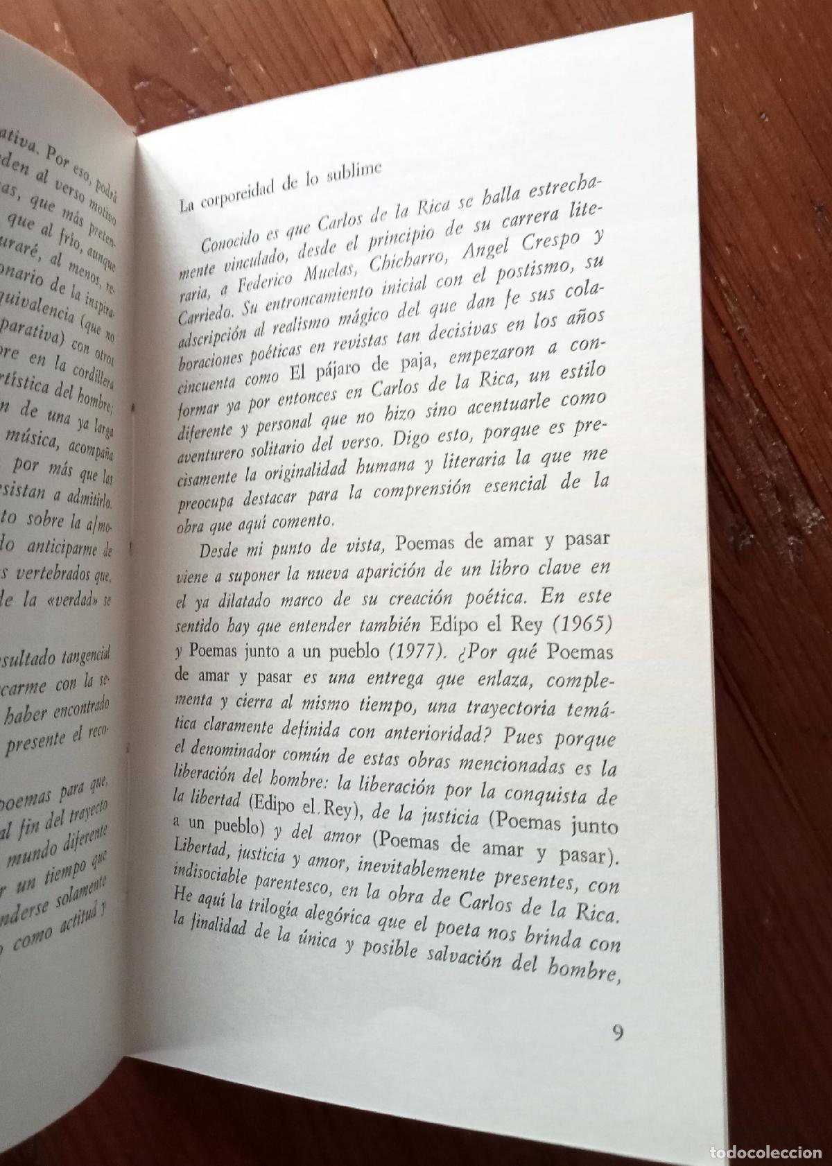 Libros: Carlos de la Rica - POEMAS DE AMAR Y PASAR - Foto 2