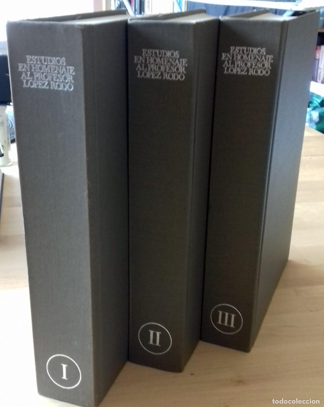 Libri di seconda mano: VV.AA. - ESTUDIOS EN HOMENAJE AL PROFESOR LOPEZ RODO. 3 VOLS.